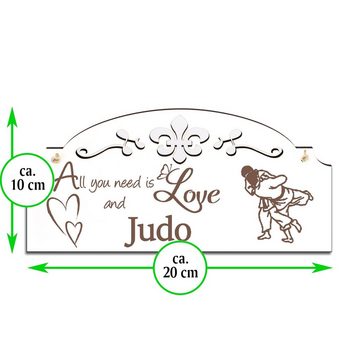 Dekolando Hängedekoration Judo Deko 20x10cm All you need is Love
