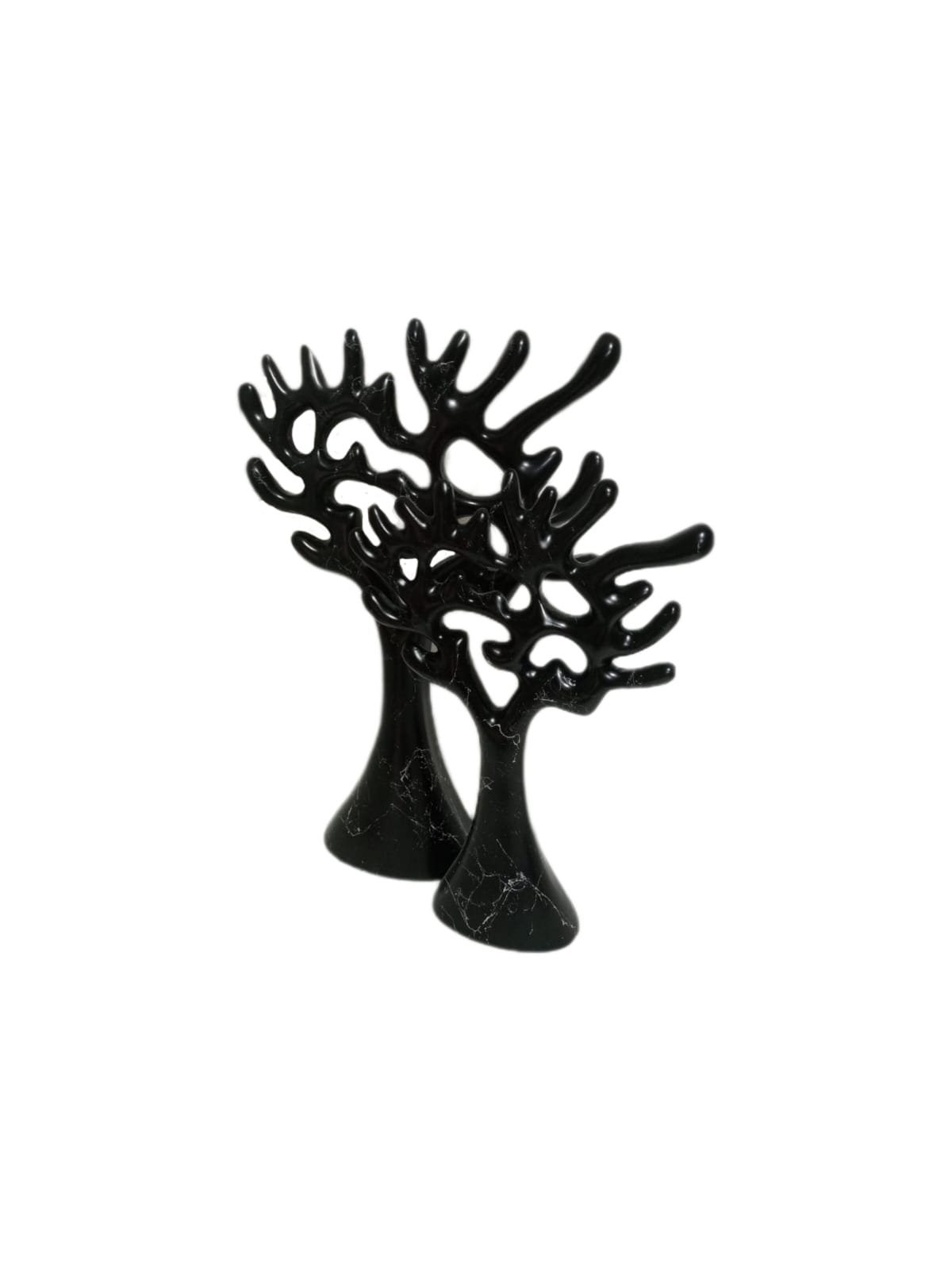 moebel17 Dekofigur Skulptur Baum Schwarz Marmoroptik, Dekofigur aus Polyresin