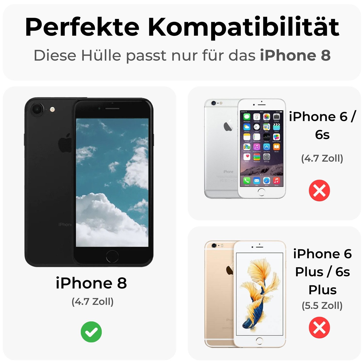 betterfon Handyhülle Handytasche für Apple iPhone Klapphülle Klapphülle, Bookstyle-Hülle: Magnetverschluss 3 Kartenfächer & Standfunktion