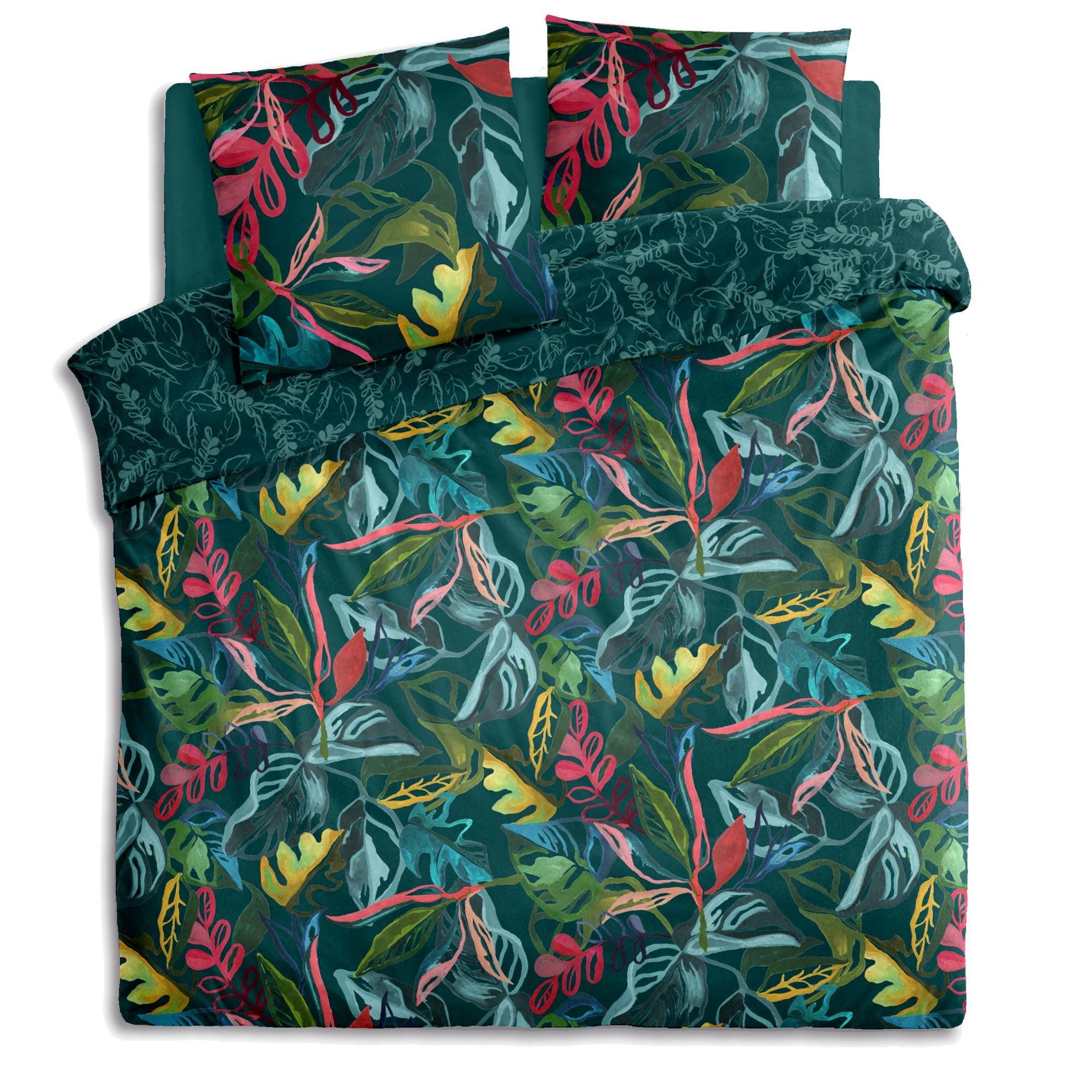 Atmosphera Créateur d'intérieur Bettwäsche Bettwäsche-Set SELVA, 240 x 220 + 65 x 65 cm, Baumwolle, Baumwolle, angenehmes Material