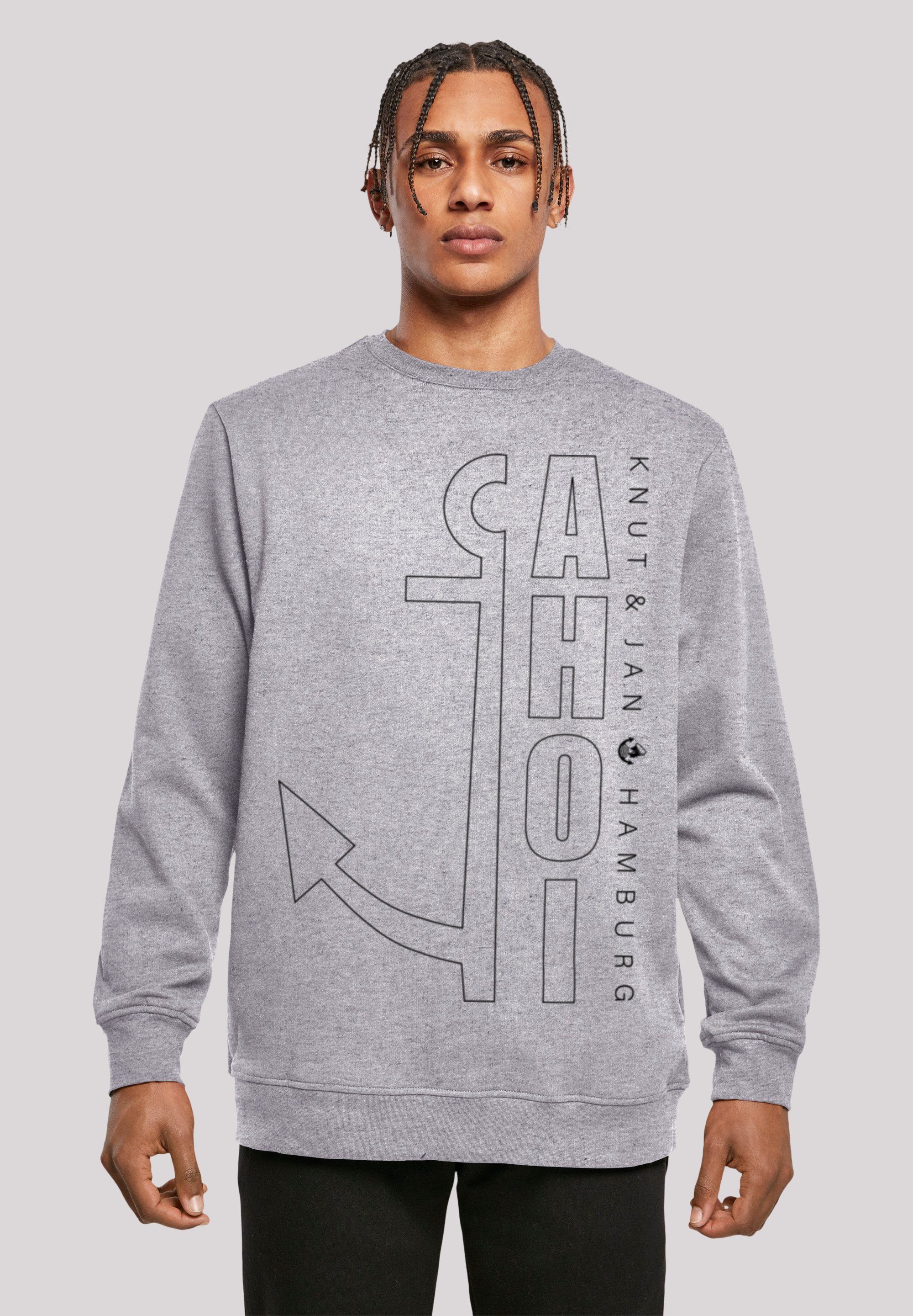 F4NT4STIC Kapuzenpullover Ahoi Anker Outlines Knut & Jan Hamburg Print,  Basic Crewneck, entspannter Look, Regular Fit