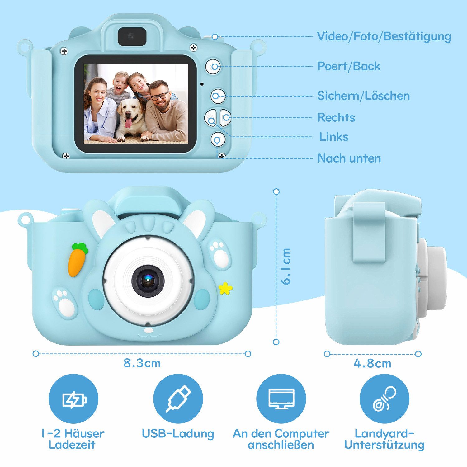 MOPUEA Digitalkamera Spielzeug-Kamera Anti-Drop Selfie Digital günstig online kaufen