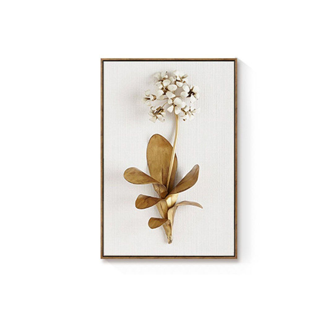 einfacher, heller,luxuriöser L.Ru Malerei Wand Hintergrund Blumenpflanzen-Malkern, Kern Dekoration goldener Wohnzimmer St), (3 UG Moderner, Kunstdruck Schlafzimmer