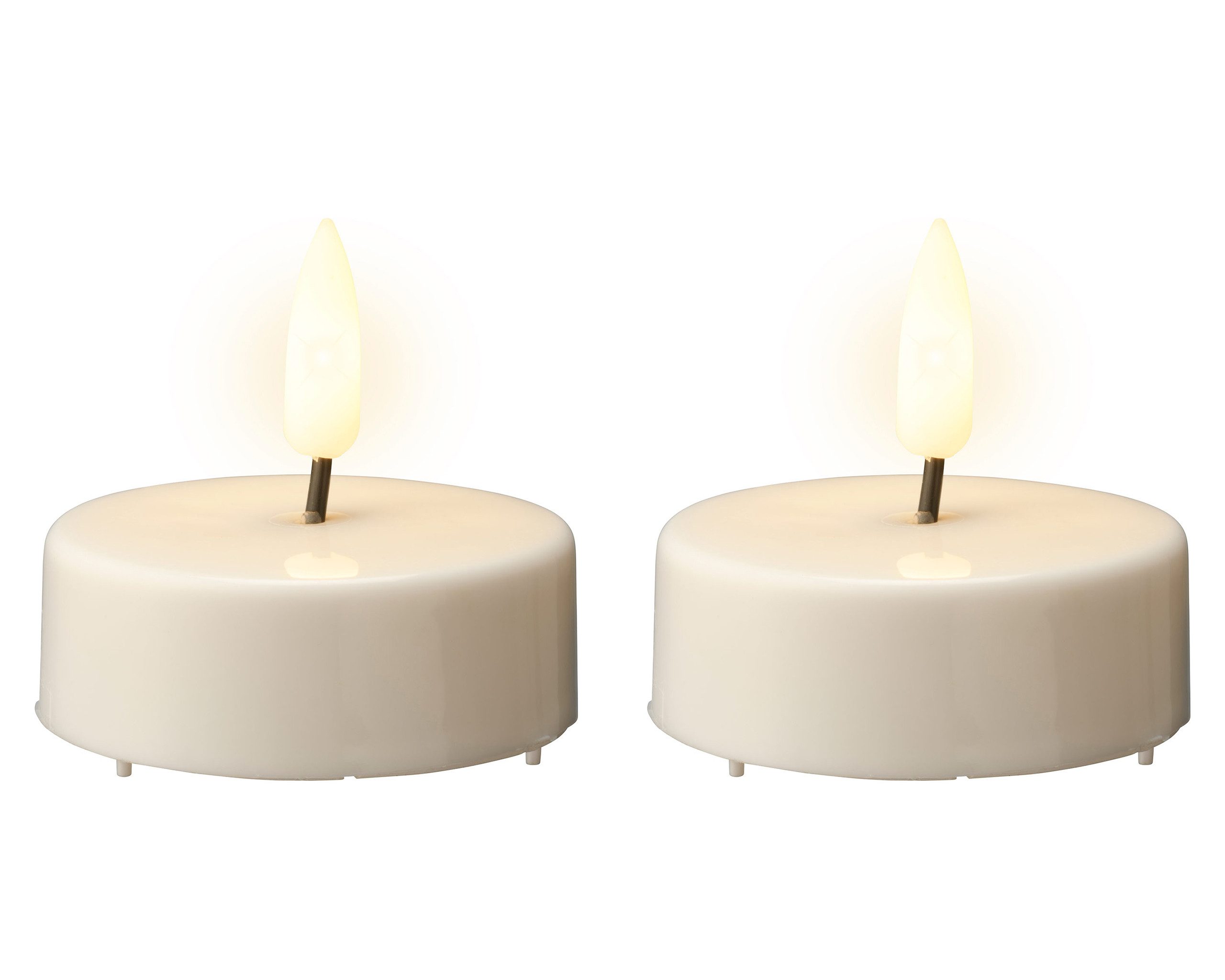 Lumineo LED-Kerze, LED Teelichter mit Timer 6x5,5cm Kunststoff Weiß / Warmw günstig online kaufen