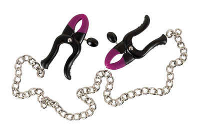 Bad Kitty Nippelklemme silicone nipple clamps, mit Kette