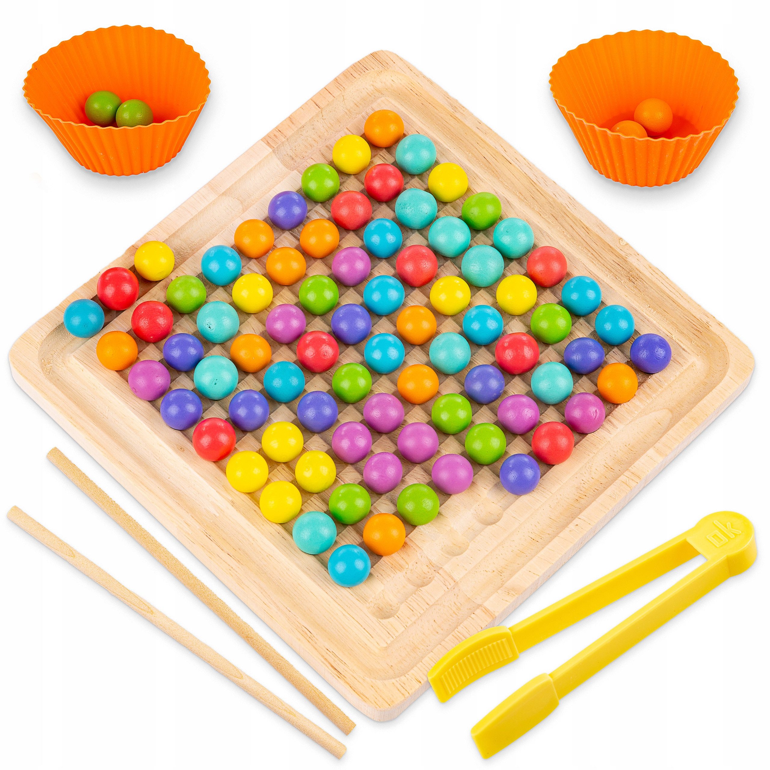 kinderplay Puzzle Montessori Holzkugel Puzzle – Lernspiel für Kinder – Farbtraining, Puzzleteile