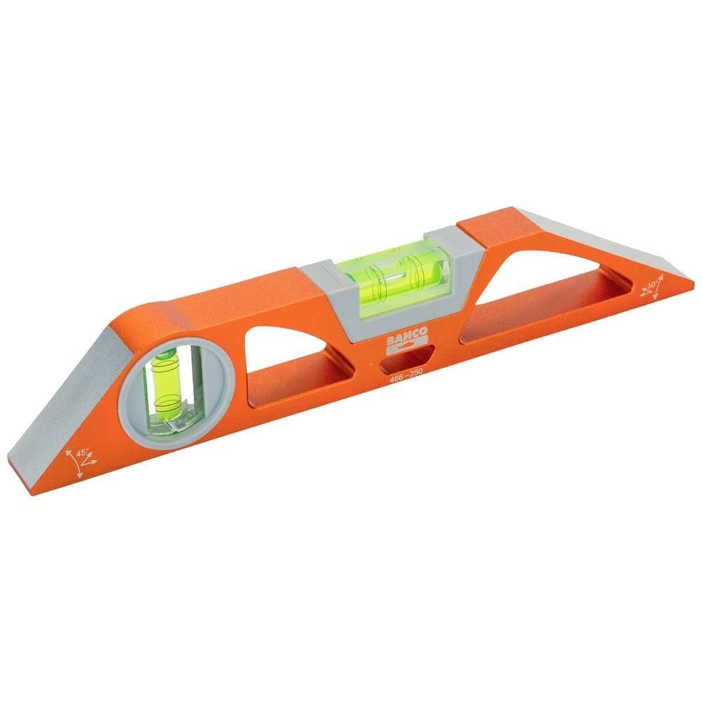 BAHCO Wasserwaage Wasserwaage, 250 mm, 45°+30°-Kanten, Alu, Präzision ±0.5 466-250