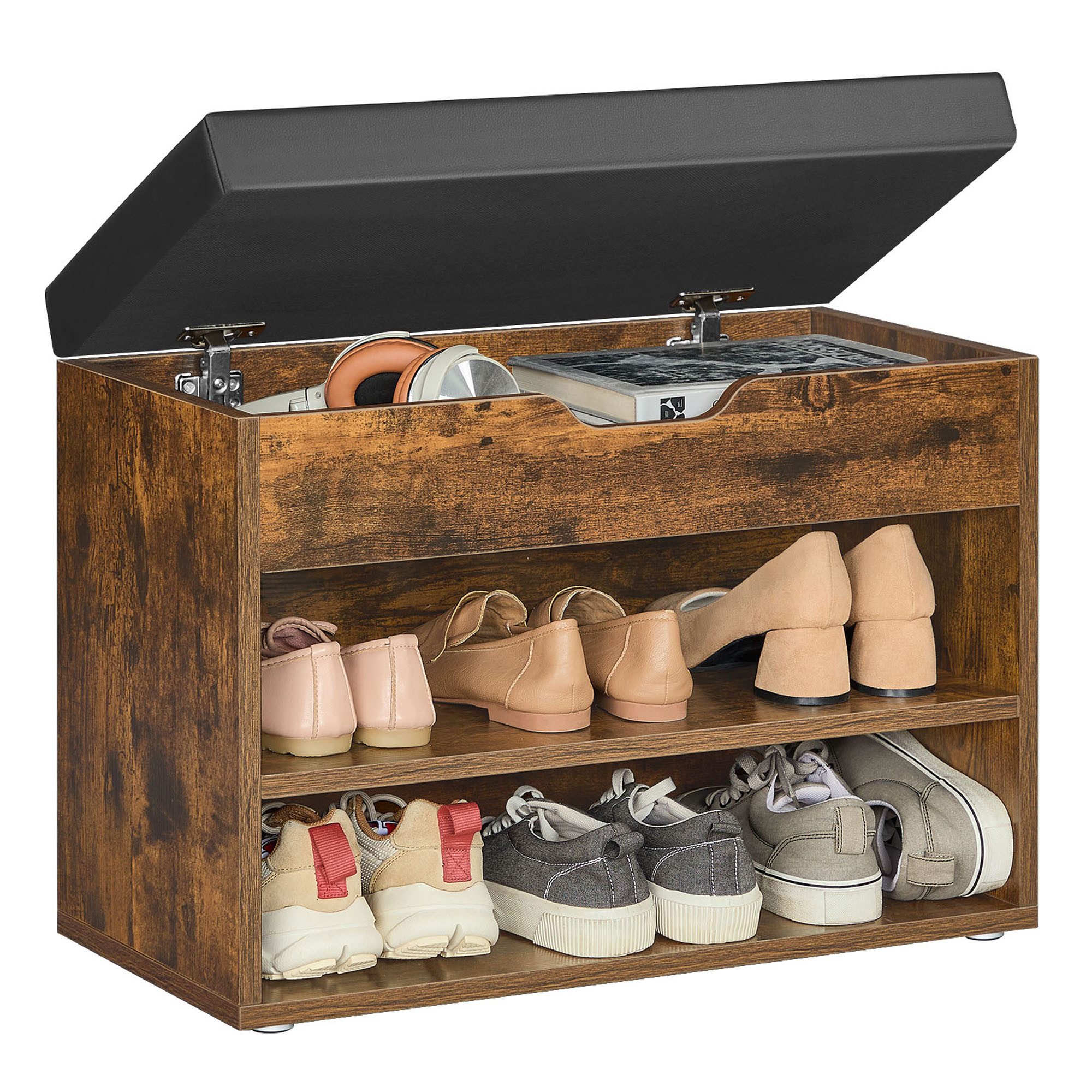 VASAGLE Schuhbank, Schuhbank, Sitzbank, Schuhregal mit gepolstertem Kissen günstig online kaufen