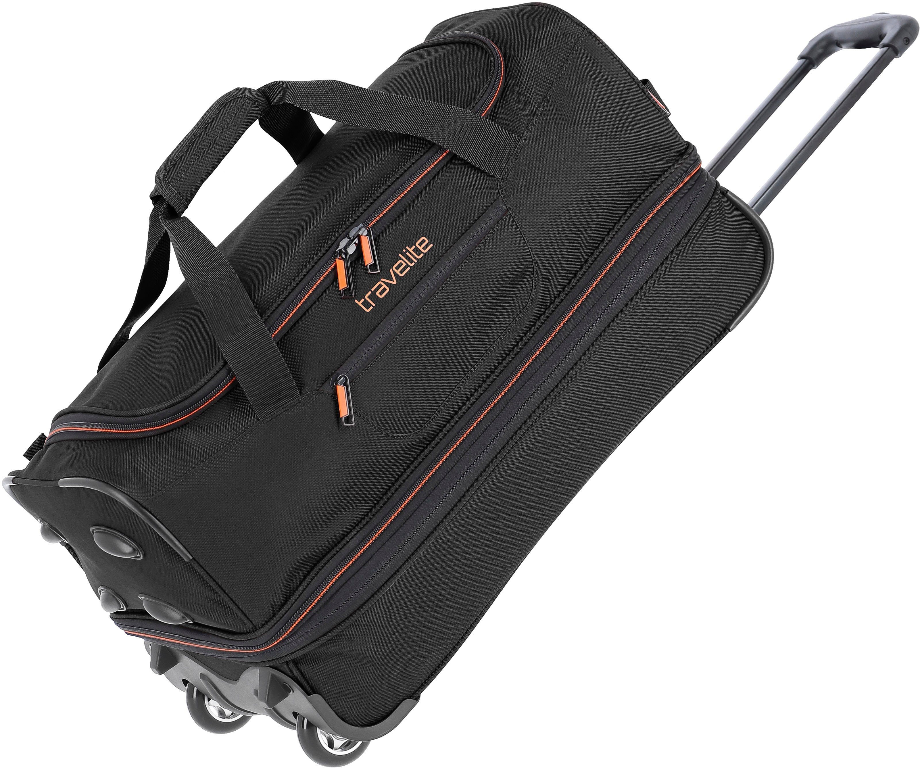 travelite Rollen 55 mit cm, Basics, Reisetasche Schwarz