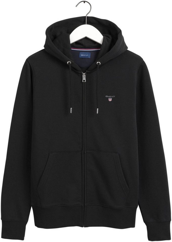 Gant Sweatjacke THE ORIGINAL FULL ZIP HOODIE, Pflegeleichte Baumwollmischung