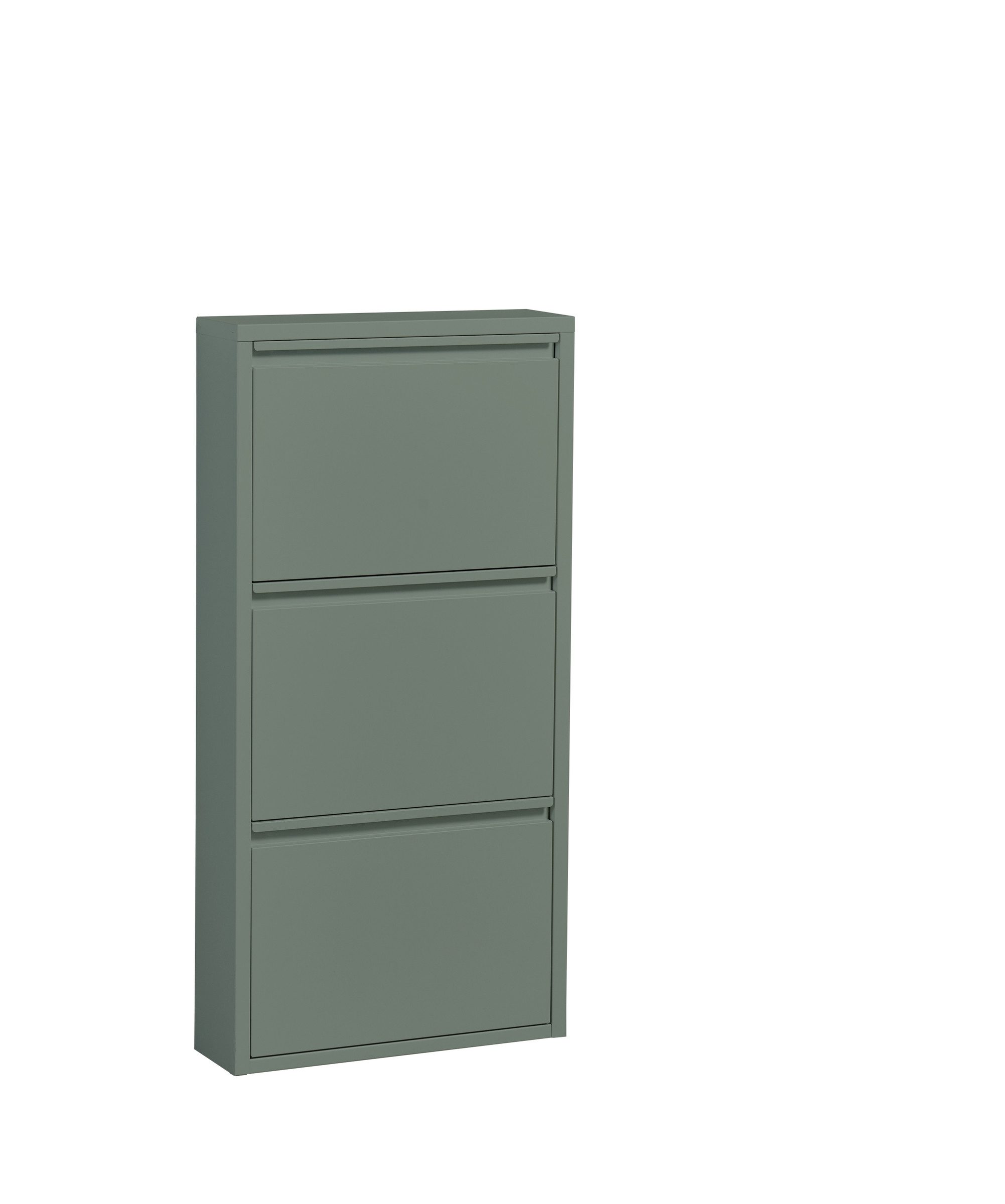 PREISBRECHER Schuhkipper Bert, 3 Klappen, 6 paar Schuhe, in salbei, Metall - 51x104x16cm (BxHxT)
