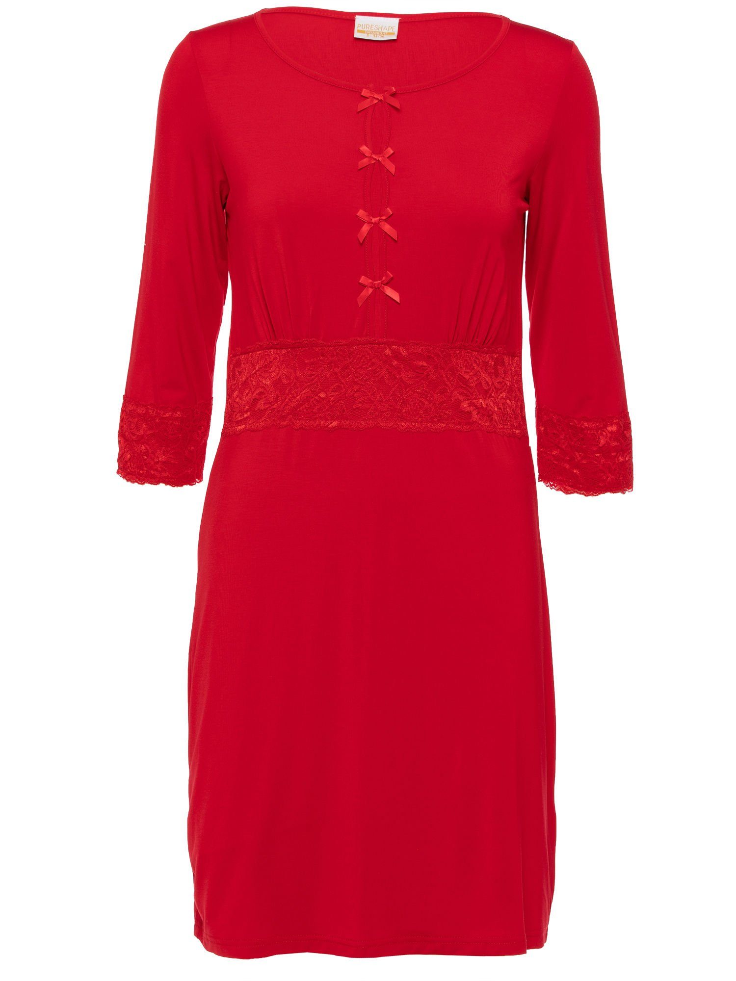 Pure Shape Nachthemd Nachtwäsche elastisch mit Schleifchen-Detail im Ausschnitt