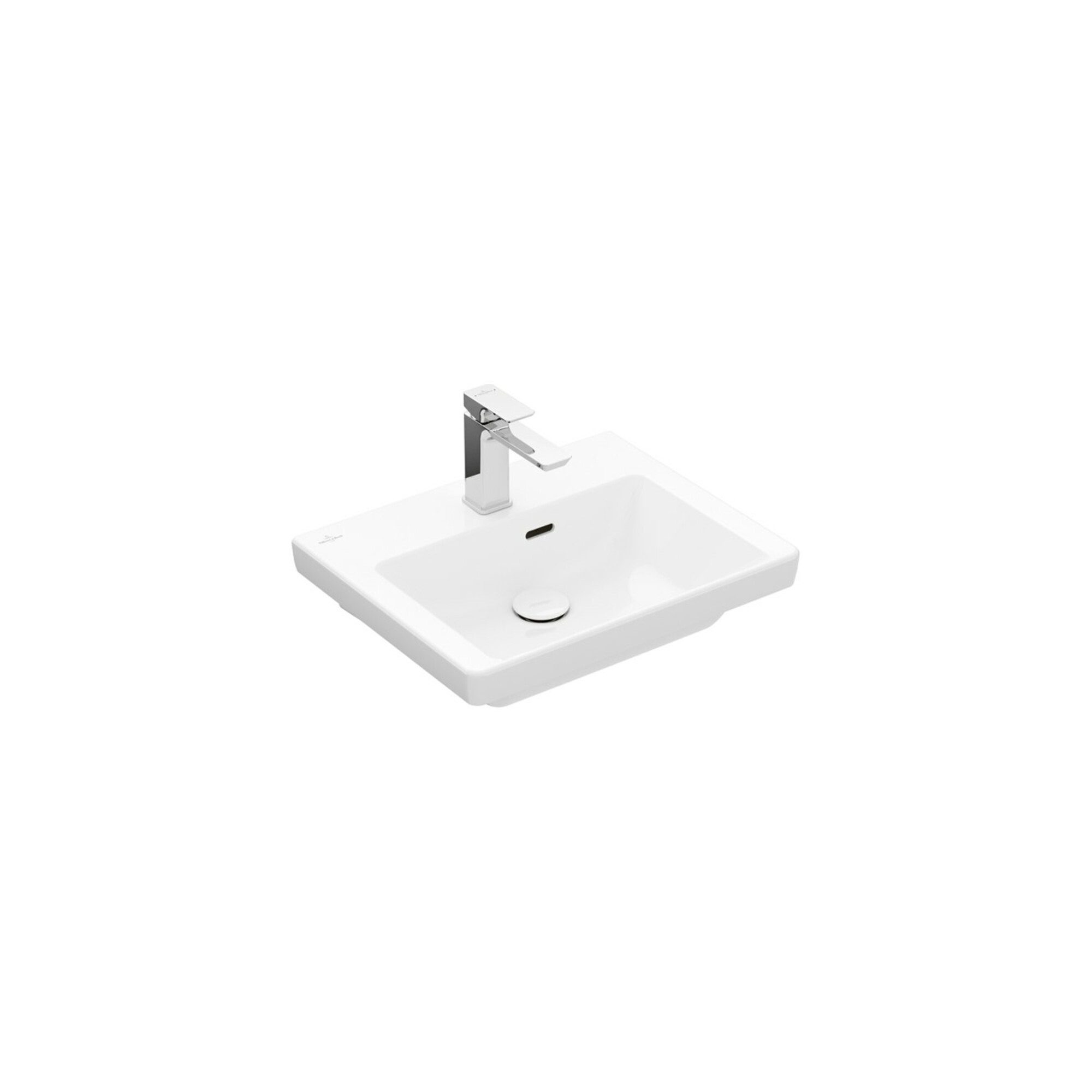 Villeroy & Boch Waschbecken V&B Handwaschbecken Subway 3.0 50x40cm, eck., m HL/mit Überlauf, weiß