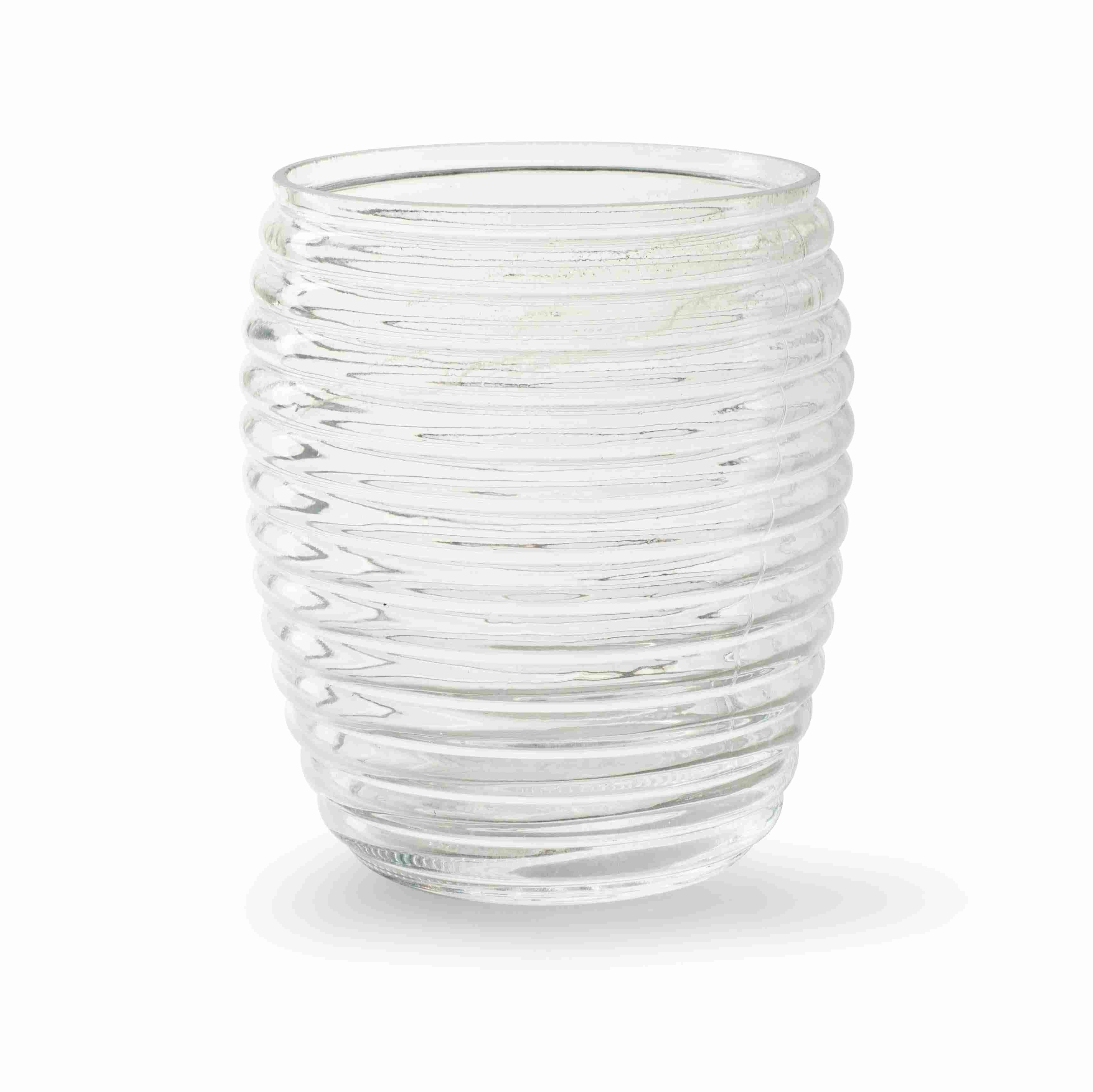 Annimuck Dekovase Glas Vase Teddy Rillen H14,5 D11 cm klar (1 St)
