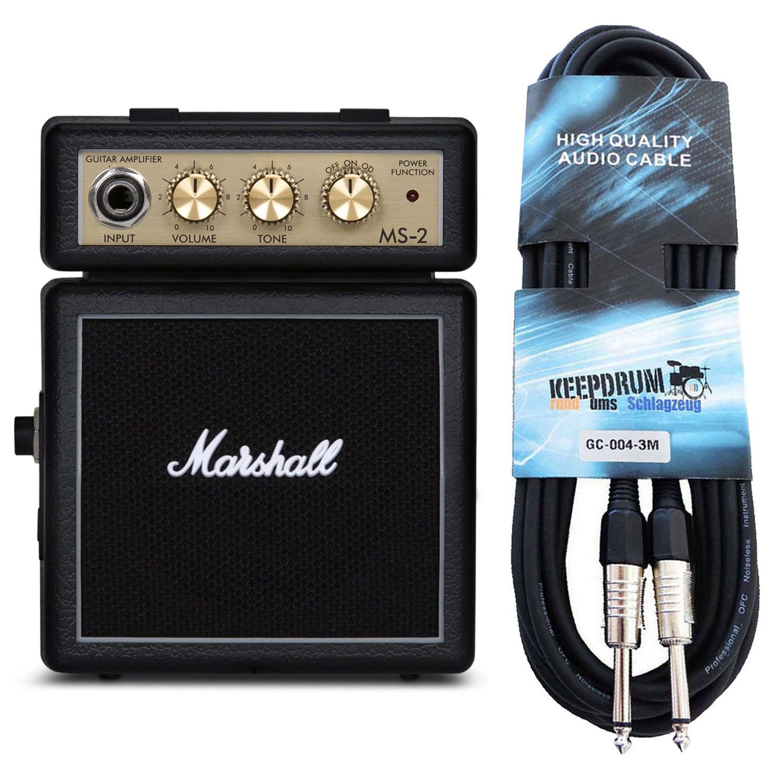Marshall Gitarren-Verstärker MS-2 Micro Stack mit Kabel Verstärker