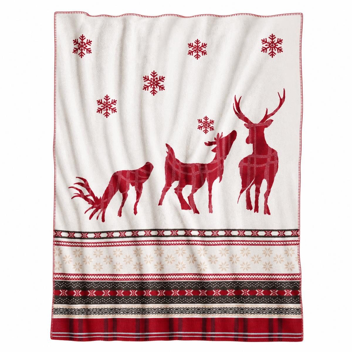 Plaid Plaid Weihnachtsplaid Kuscheldecke 150x200 Weihnachtliche Motiv Fleece, SEI Design, Deko Wohnzimmer Überwurf für Couch