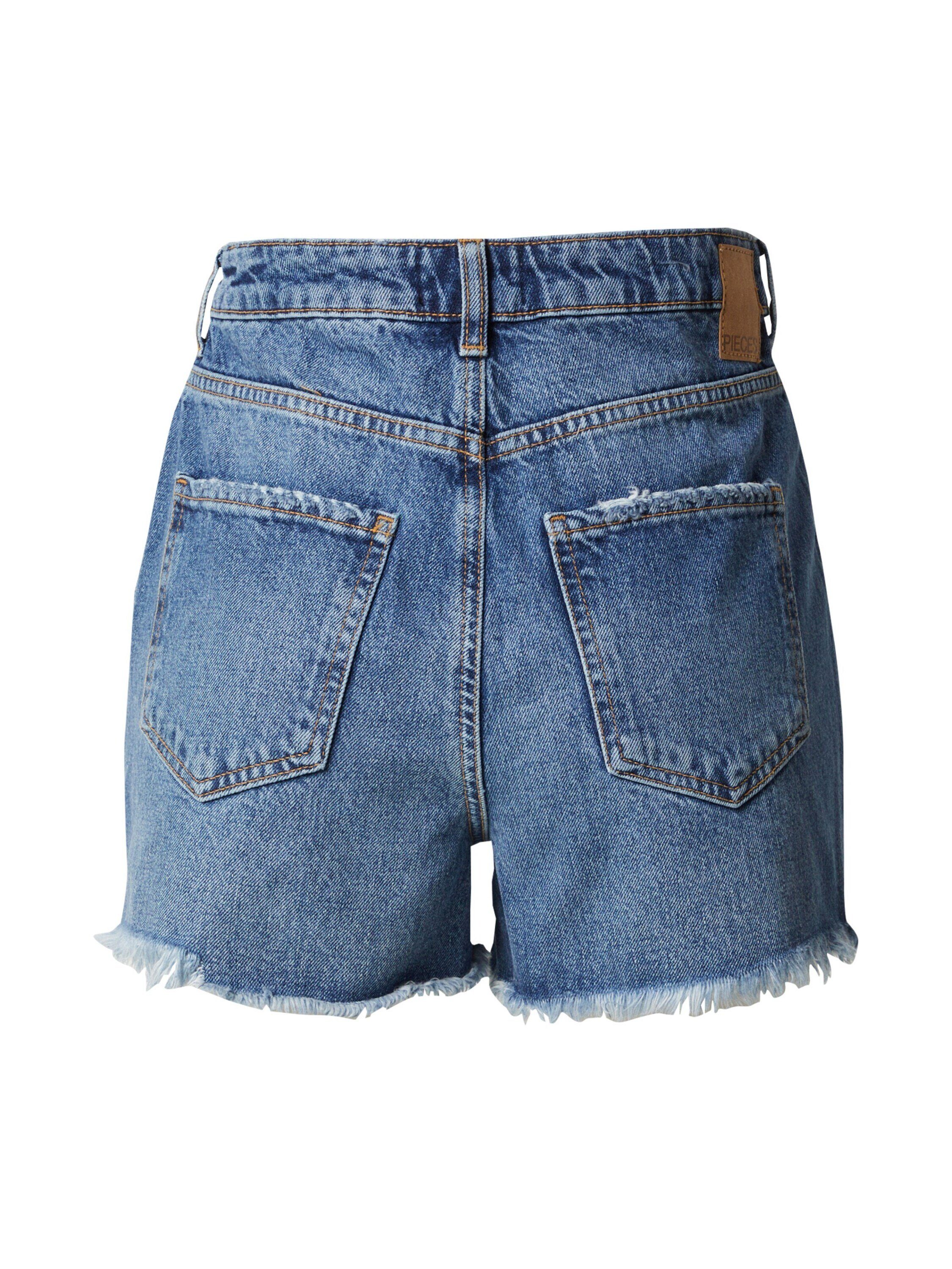 pieces Jeansshorts Tulla (1-tlg) Fransen