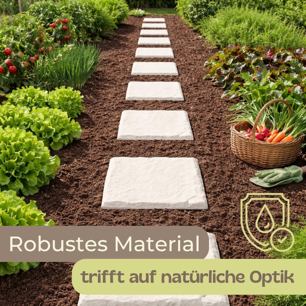 GarPet Klickfliesen 8er Set Trittsteine Garten Gehwegplatten Kunststoff 40x40 Trittplatten – Bild 5 von 5