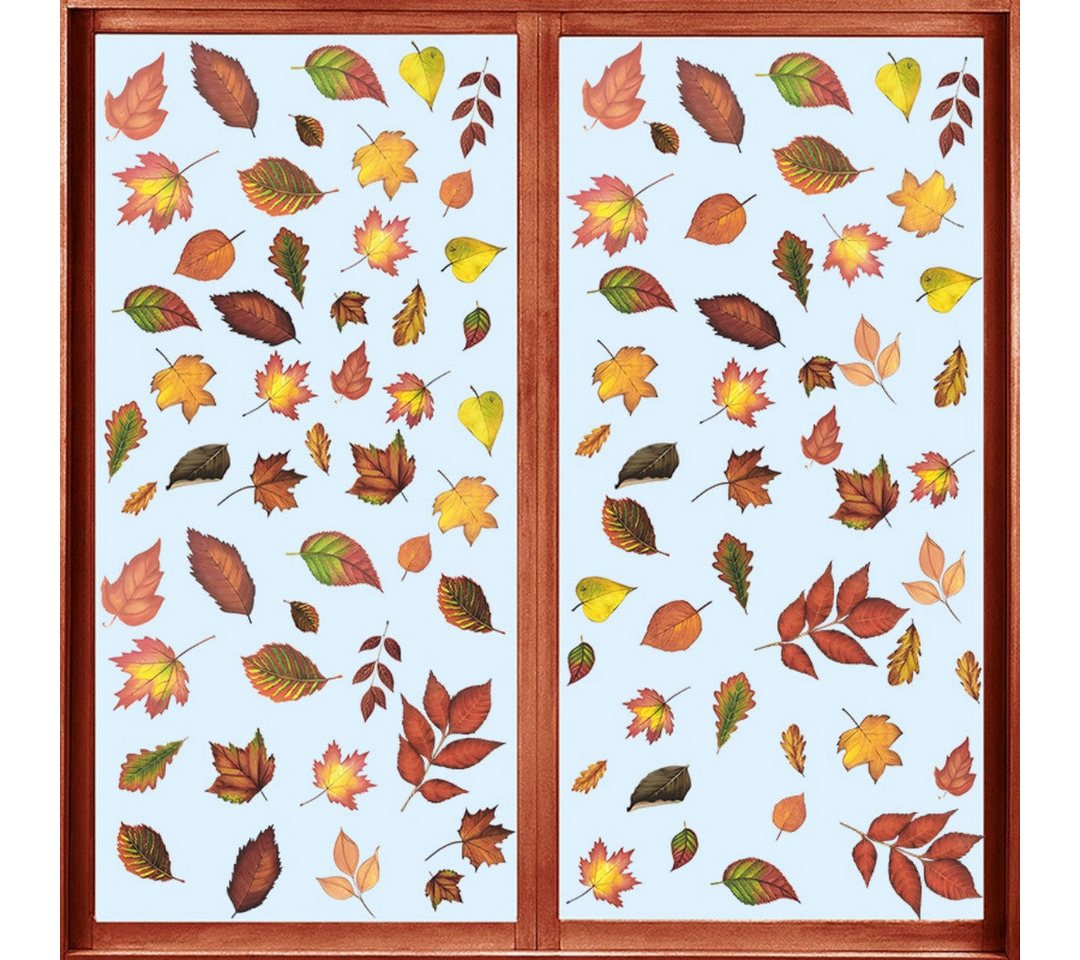 Sorvyzxn Fensterfolie Fensterbilder Herbst, Herbstdeko,Erntedankfest Fensterbilder, Selbstklebend Herbst Deko Aufkleber, für Fenster Kinderzimmer Cafés Halloween Party