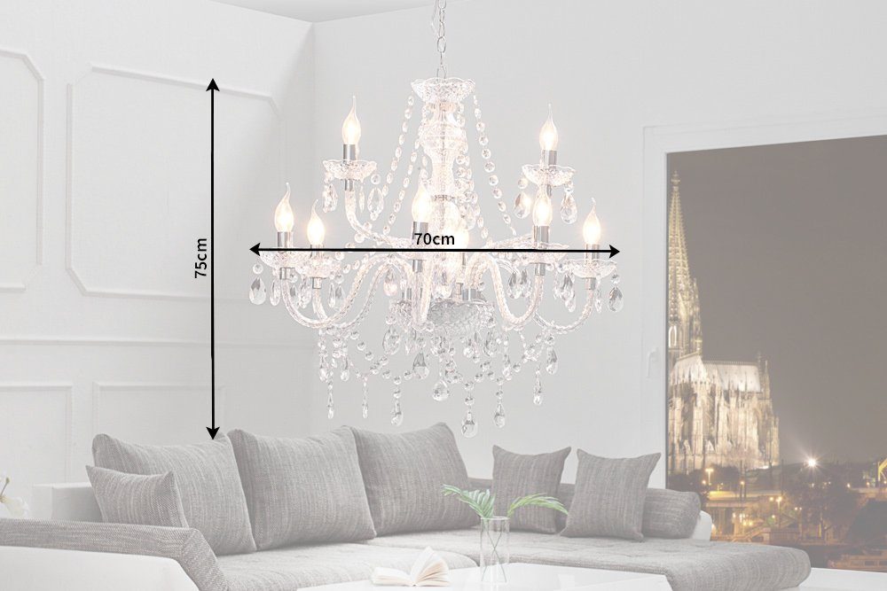 Wohnzimmer Design 75cm · Leuchtmittel, klar, · Schlafzimmer Acryl CRYSTAL · ohne riess-ambiente Kronleuchter Barock