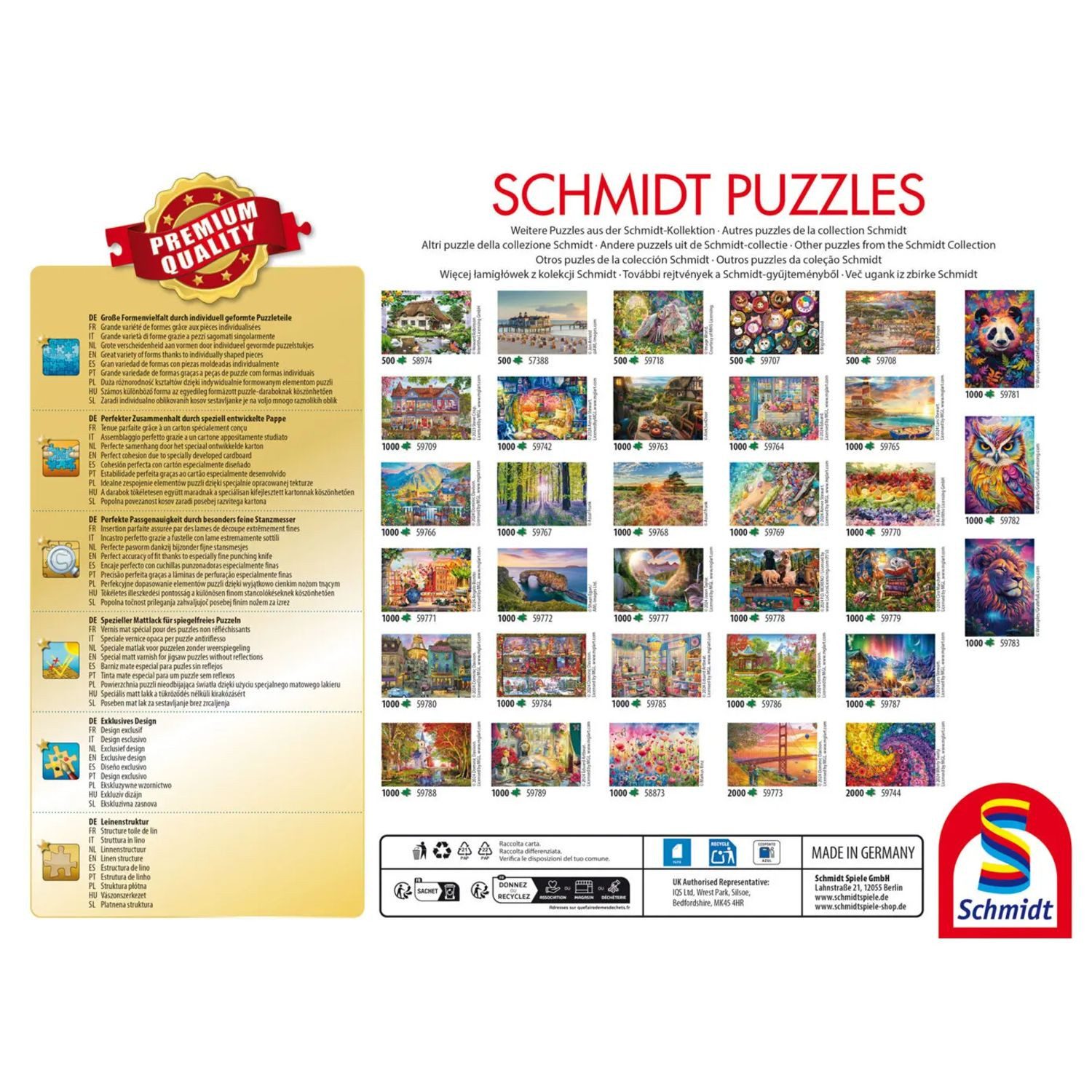 Schmidt Spiele Puzzle Einhorn bei Vollmond, 1000 Puzzleteile