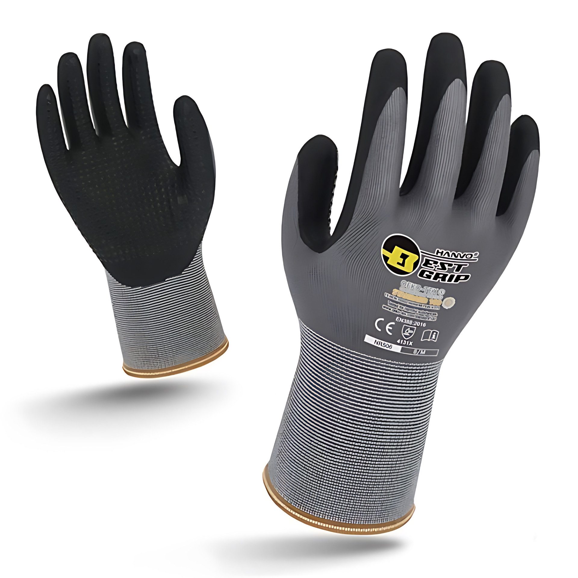 Wonder Grip Arbeitshandschuhe 3 Paar 15-Gauge PU-Nitril-Handschuhe.