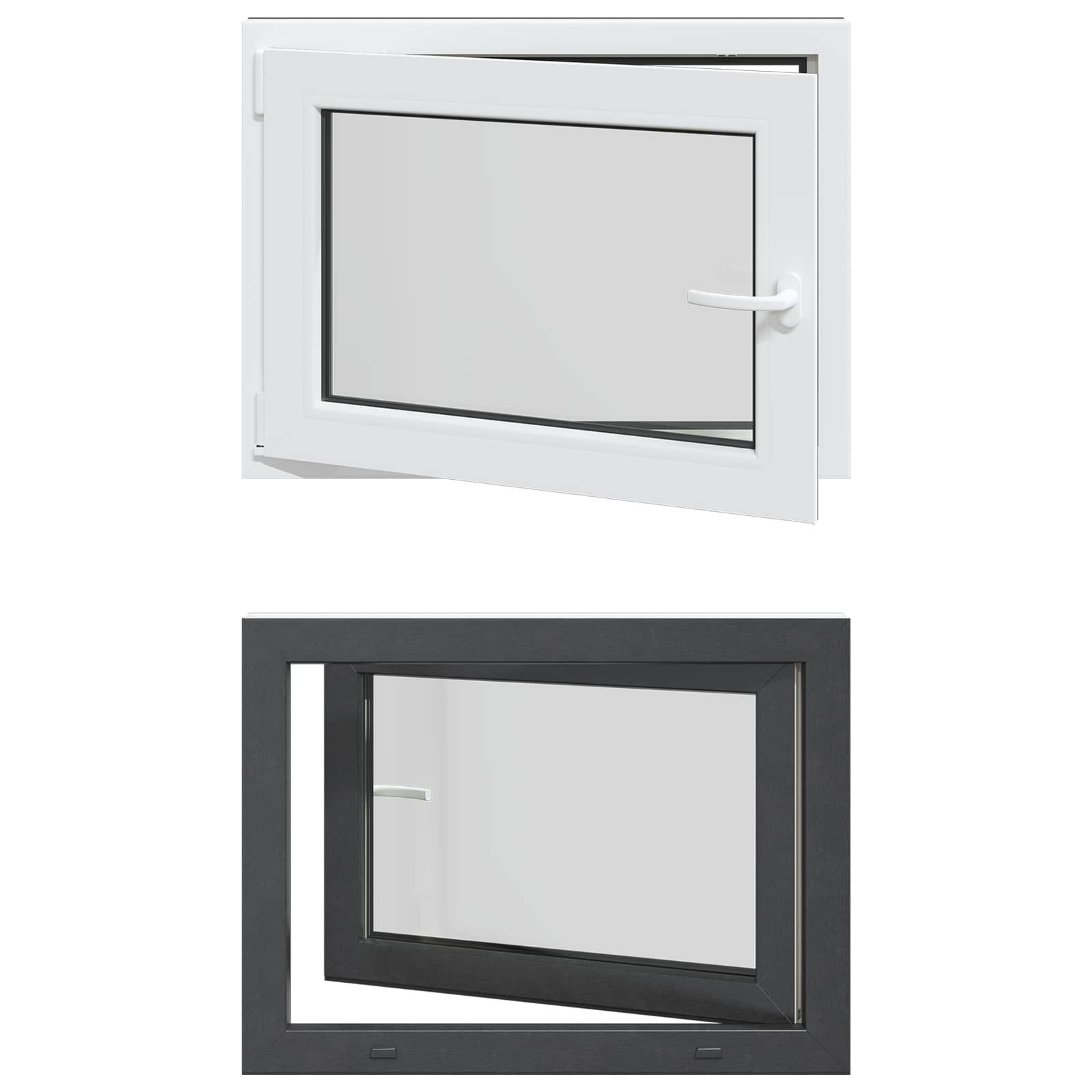 vidaXL Fenster Kipp- und Drehfenster für den Keller RISOR 80 x 60 cm, (1 St)
