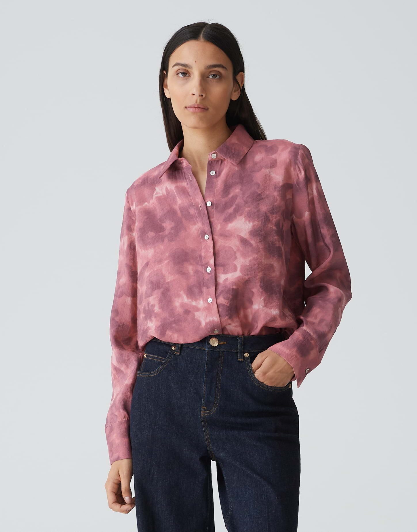 Hemdbluse Hemdbluse FALKINA FADED Regular aus Modal Mix