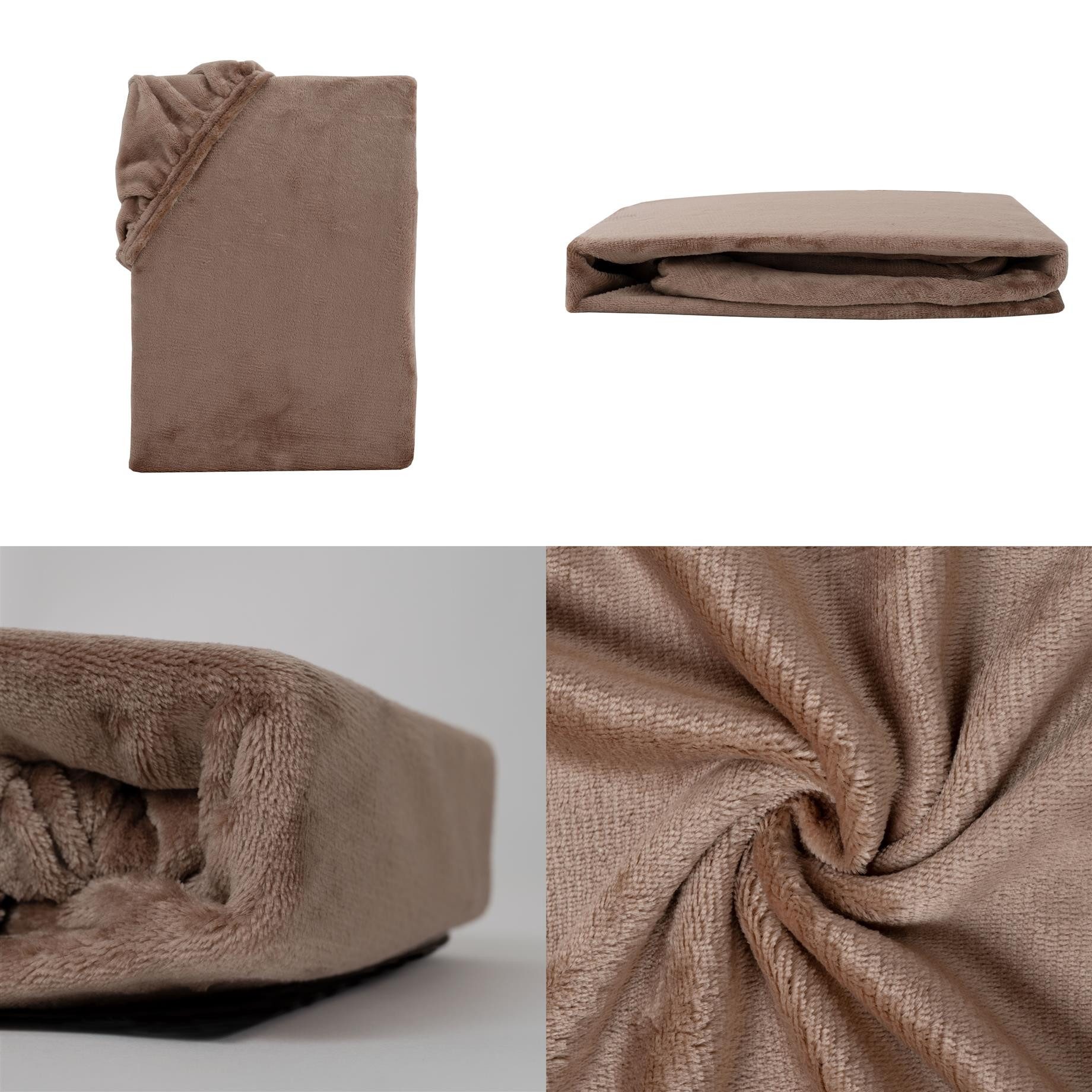 Carpe Sonno Spannbettlaken Cashmere Touch Winter Bettlaken 90x200 100x200 140x200 180x200 200x200, Fleece, Gummizug: rundum, (1 Stück), Kuscheliges Spannbettlaken 100x200 Warmes Spannbetttuch Braun