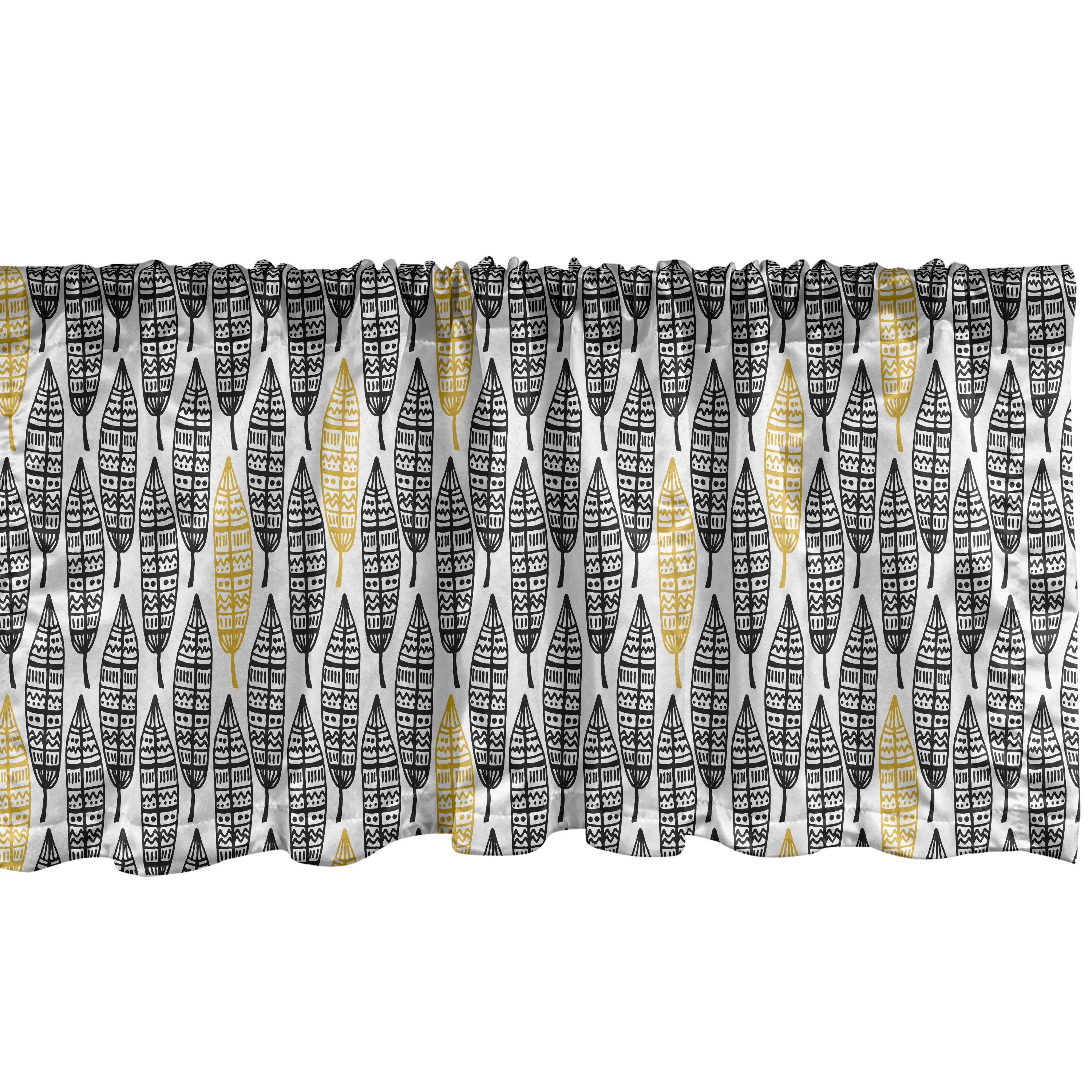 Scheibengardine Vorhang Volant für Küche Schlafzimmer Dekor mit Stangentasche, Abakuhaus, Microfaser, Feder Style Art Tribal