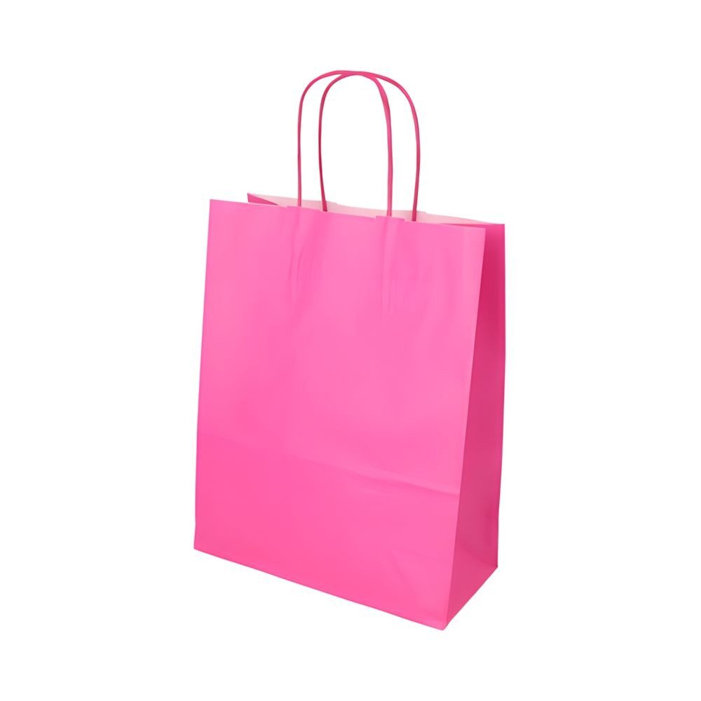 PAPSTAR Tragetasche 250x Tragetaschen Papier 28 x 22 x 10 cm pink mit gedrehtem Tragegriff