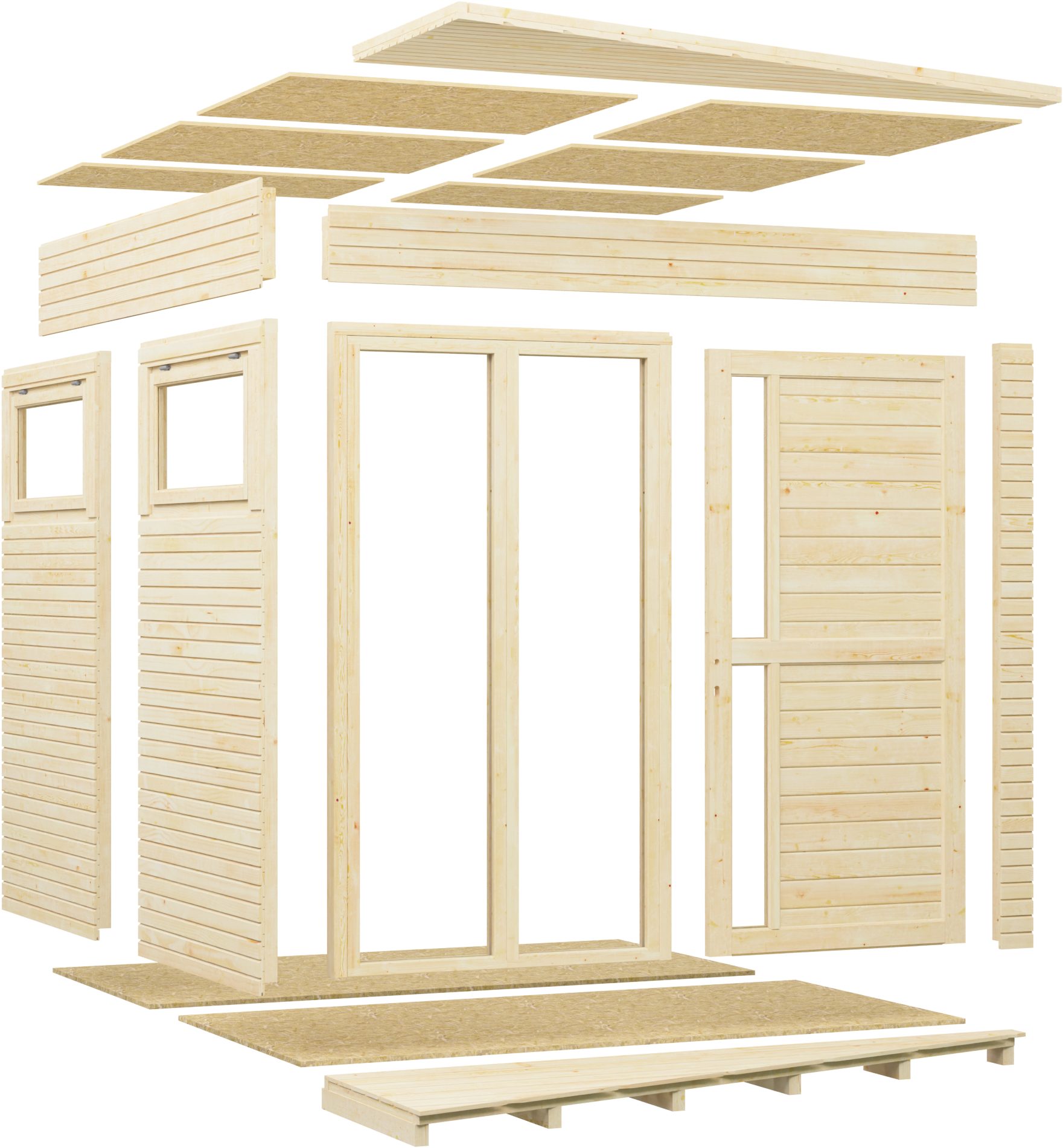 BERTILO Gartenhaus Concept Office, in verschiedenen Farben, BxT: 237x311 cm, mit elegantem Rhombus-Profil in einfacher Elementbauweise