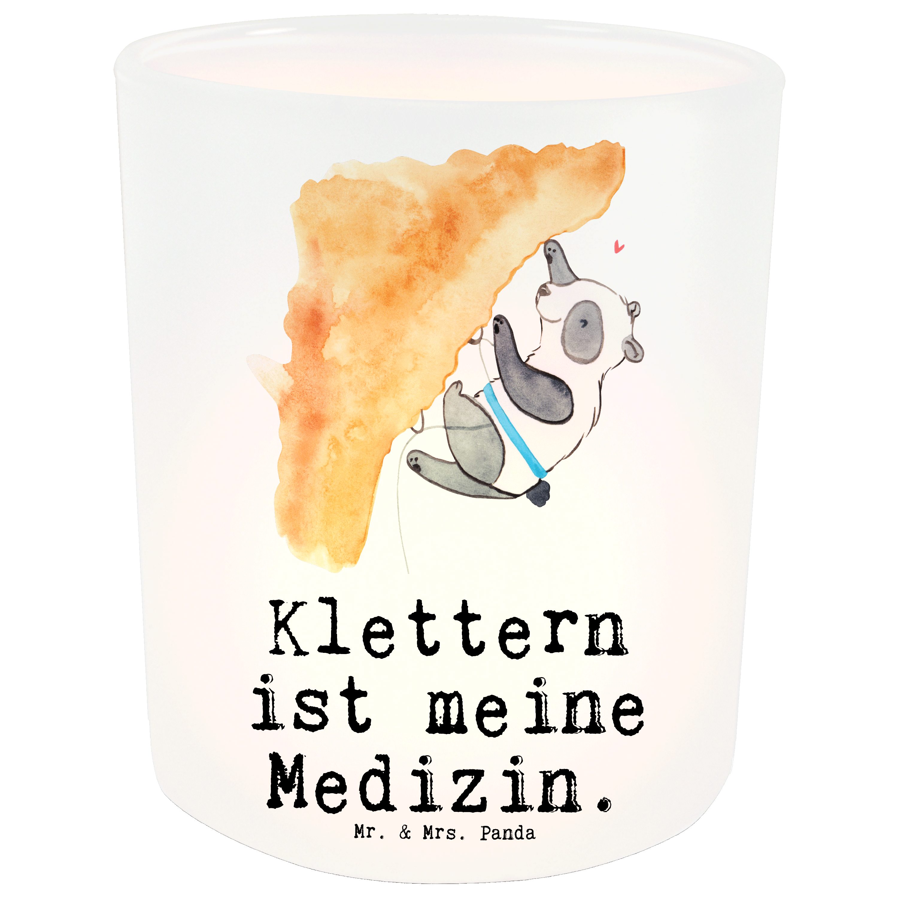 Gewinn, - Transparent & Windlicht Panda Mr. Klettern Medizin (1 Panda Geschenk, Mrs. Dankeschön, St) -