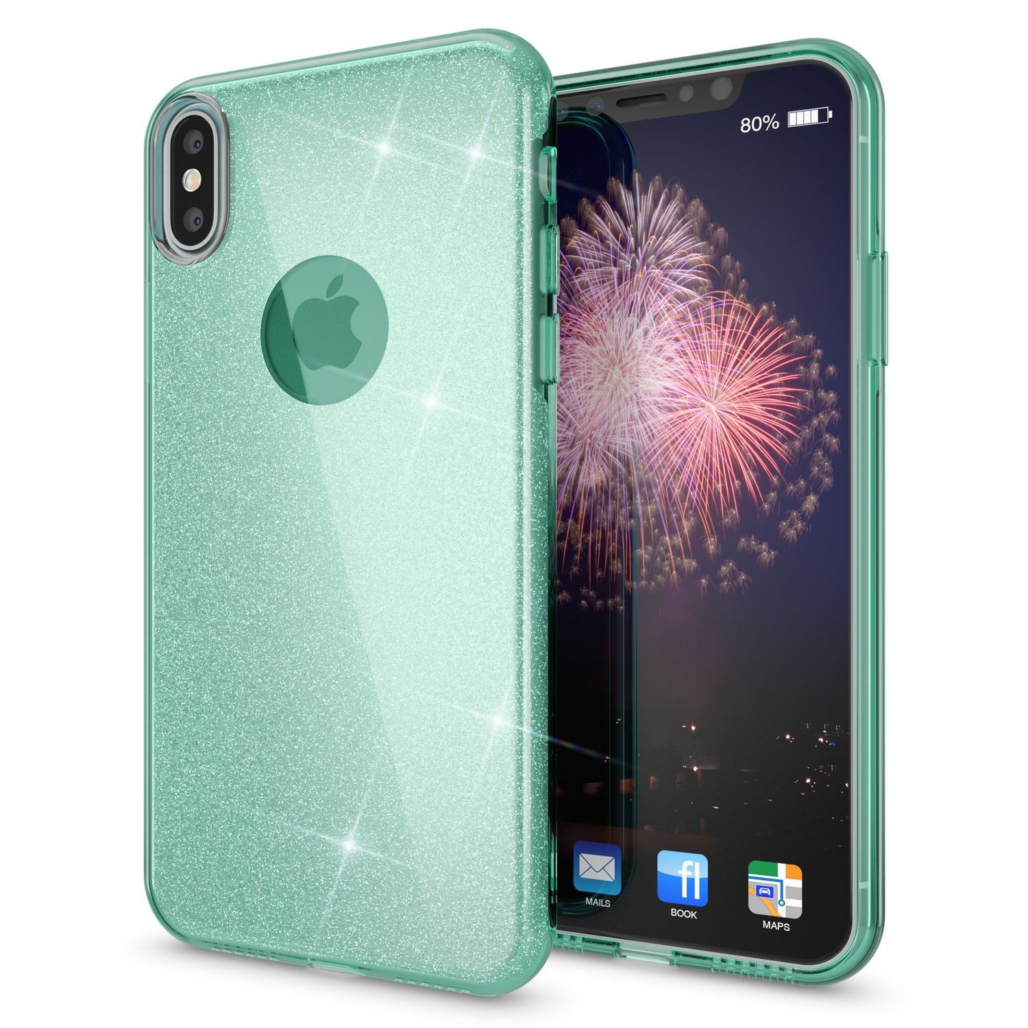Nalia Smartphone-Hülle Apple iPhone X Apple iPhone XS 14,7 cm (5,8 Zoll), Glitzer Silikon Hülle / Verstärkte Innenseite / Glänzende Schutzhülle