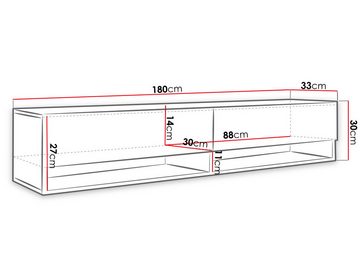 MIRJAN24 TV-Schrank A180 MDF (mit zwei Klappen) 180x33x30 cm, mit Füße