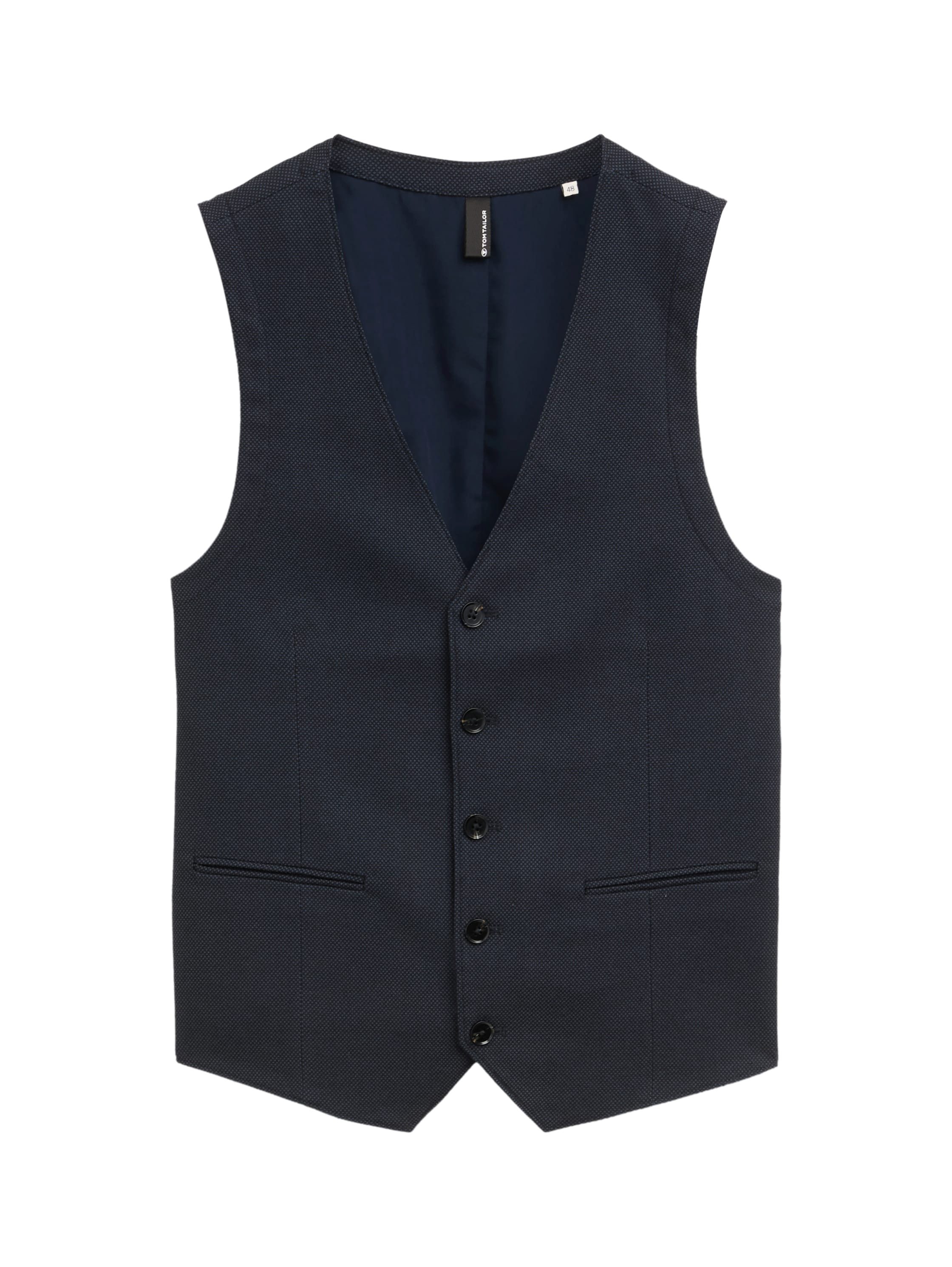 TOM TAILOR Kurzweste Dobby Anzugsweste mit Stretch-Anteil