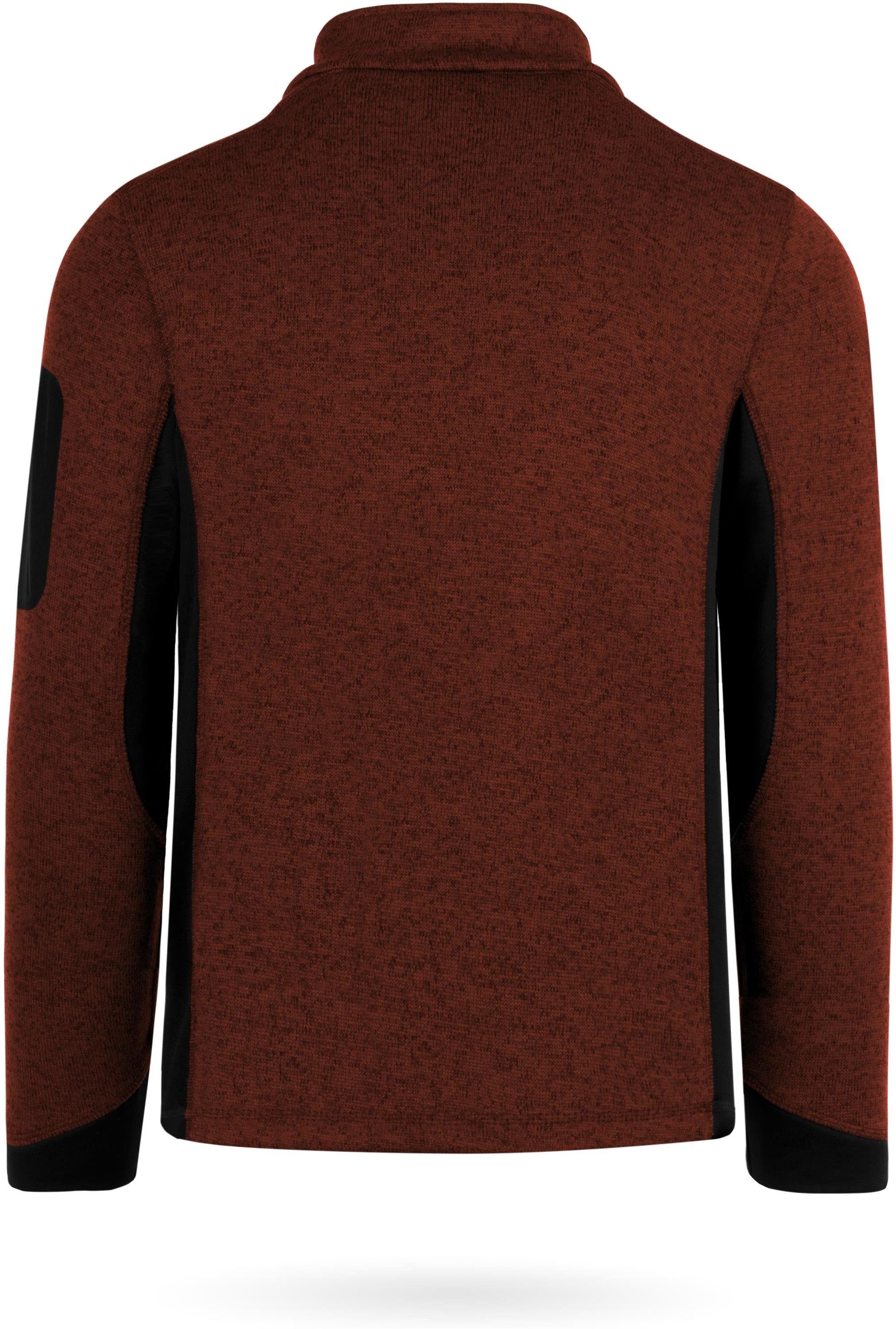 normani Fleecejacke Herren Strick-Fleecejacke Wapusk Strickjacke Cardigan mit Stehkragen und Seitentaschen Outdoor