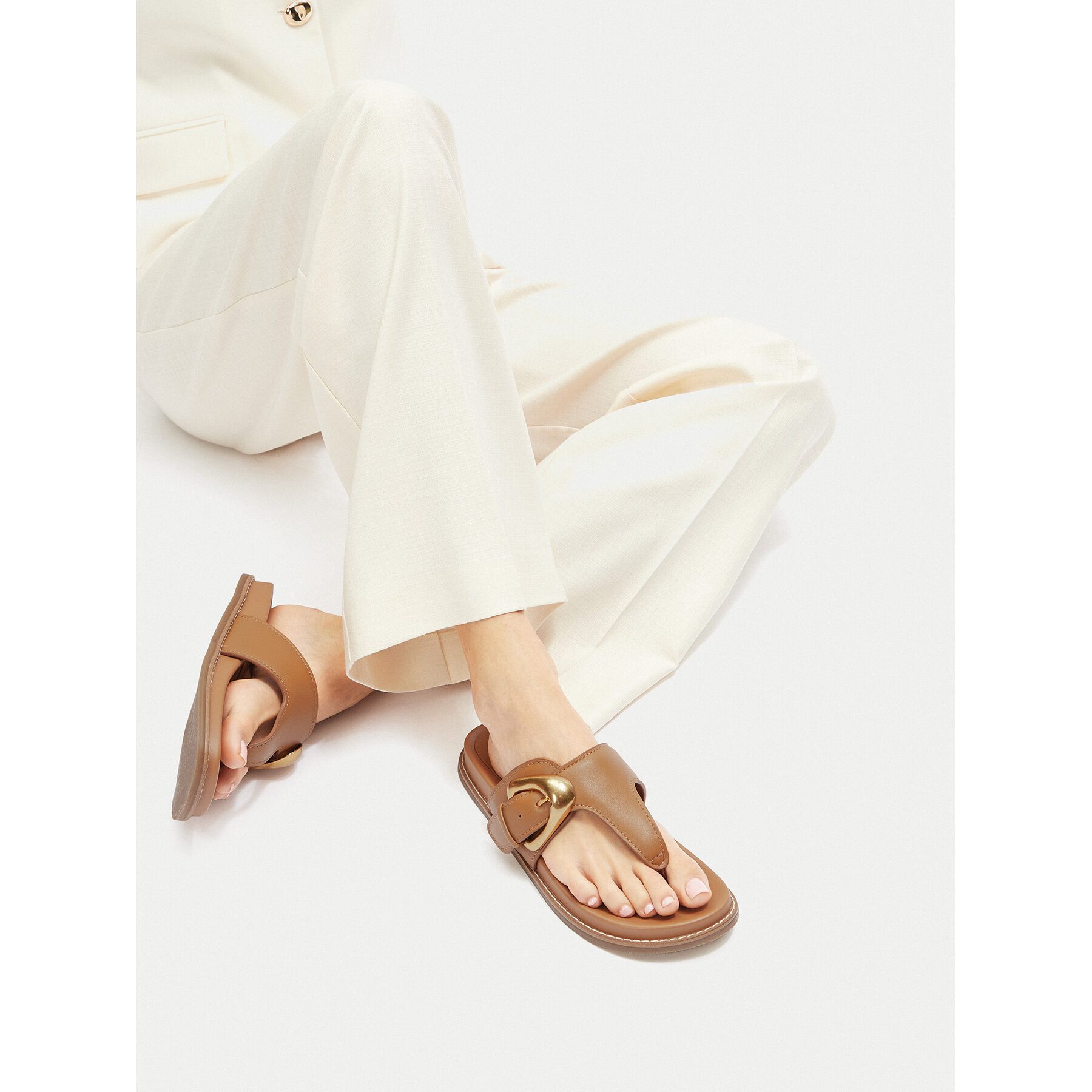 GINO ROSSI Gino Rossi Damen Flip-Flops CLAUDIE-R25SS03088 Braun Badepantolette