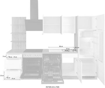 Kochstation Küchenzeile KS-Brindisi, ohne Geräte, Breite 280 cm