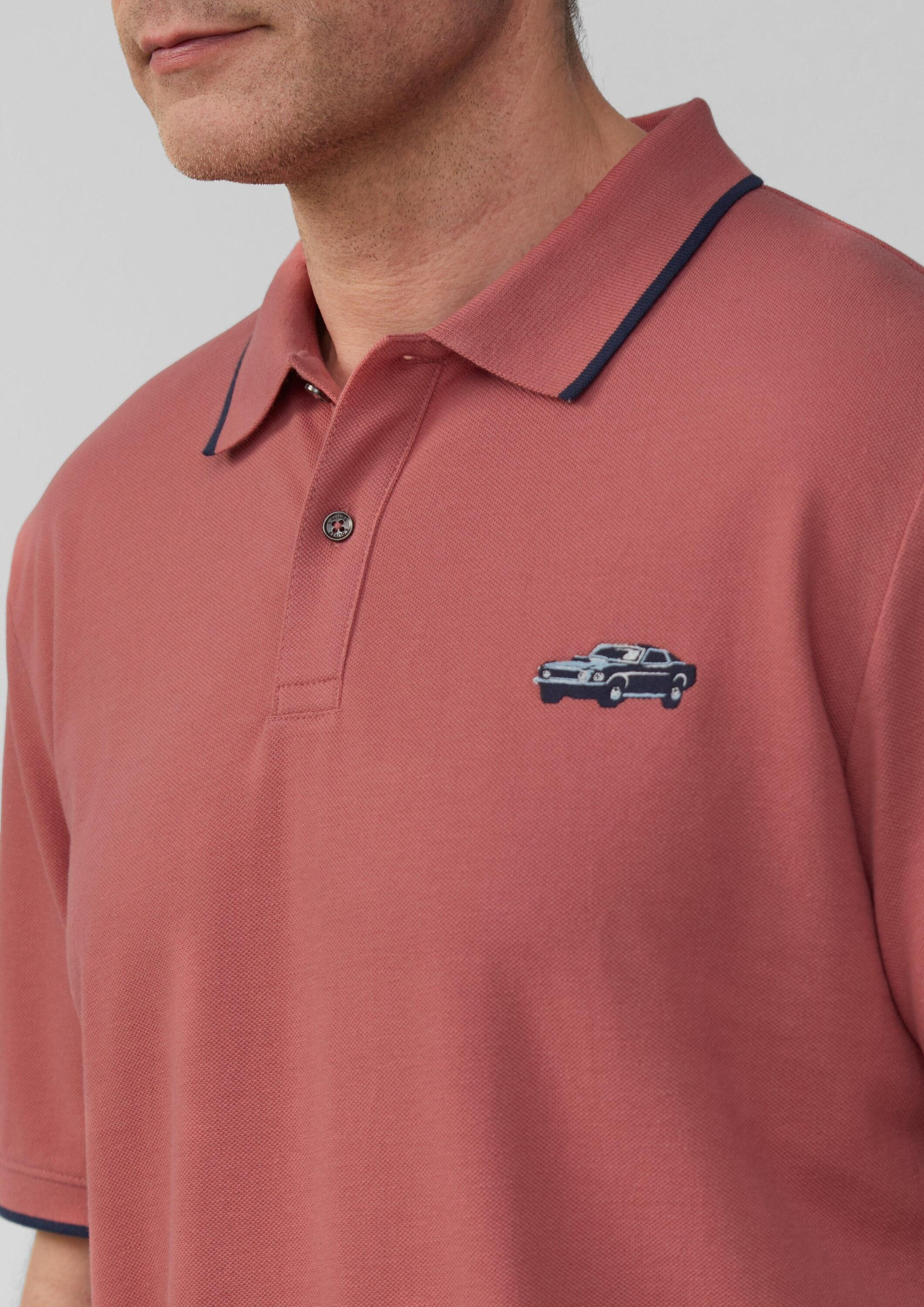 s.Oliver Kurzarmshirt Polo-Shirt Poloshirt aus Piqué mit Stickerei und Ford®-Artwork