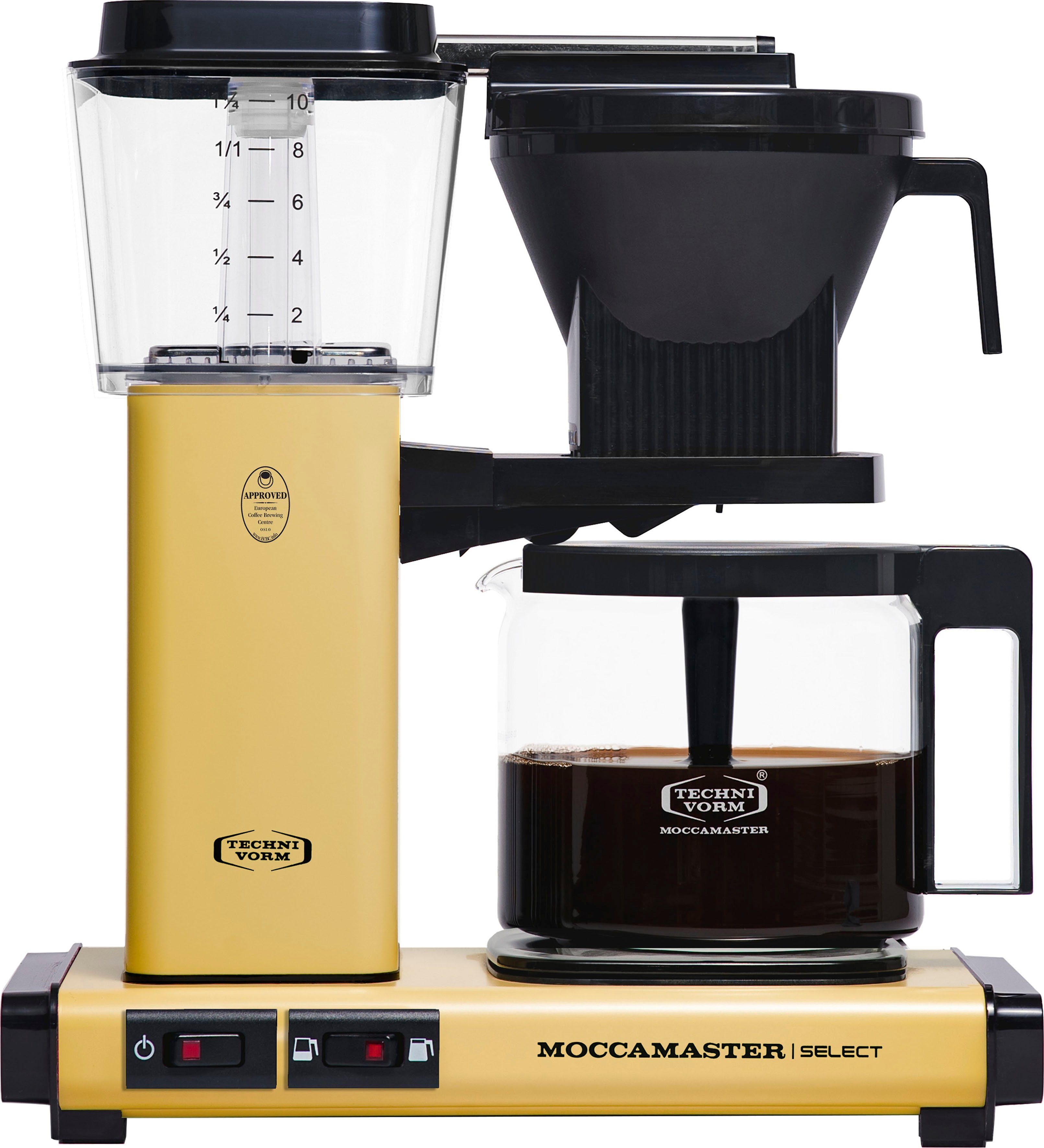 Select Kaffeekanne, KBG 1,25l yellow, Papierfilter Filterkaffeemaschine pastel Moccamaster 1x4