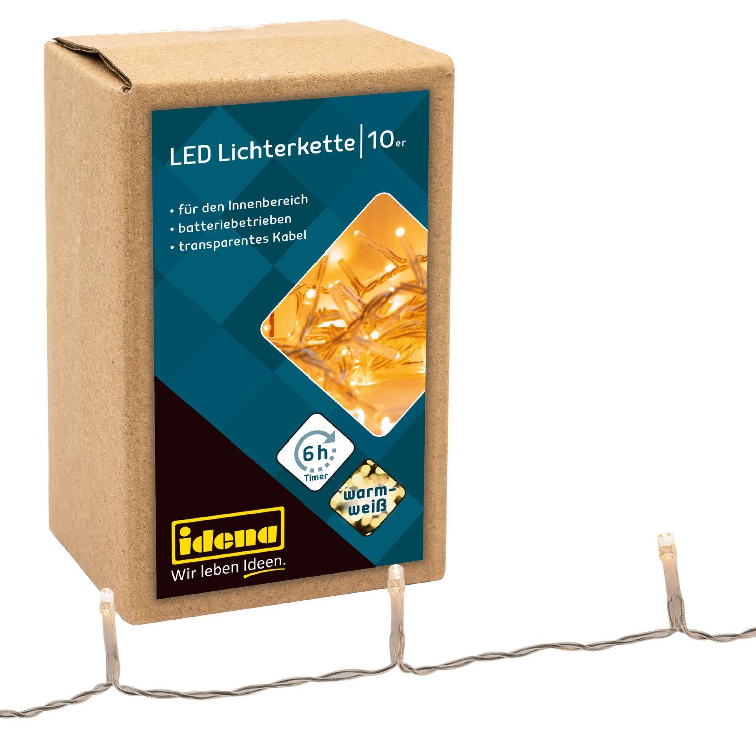Idena LED-Lichterkette Idena 8582065 - LED Lichterkette mit 10 LEDs in Warm günstig online kaufen
