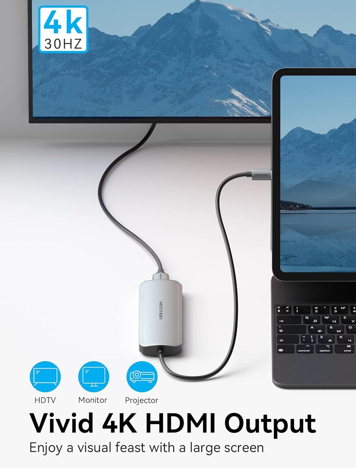 VENTION USB-C-Hub, Multiport-Adapter, Dock, 7-in-1 100W USB-Adapter