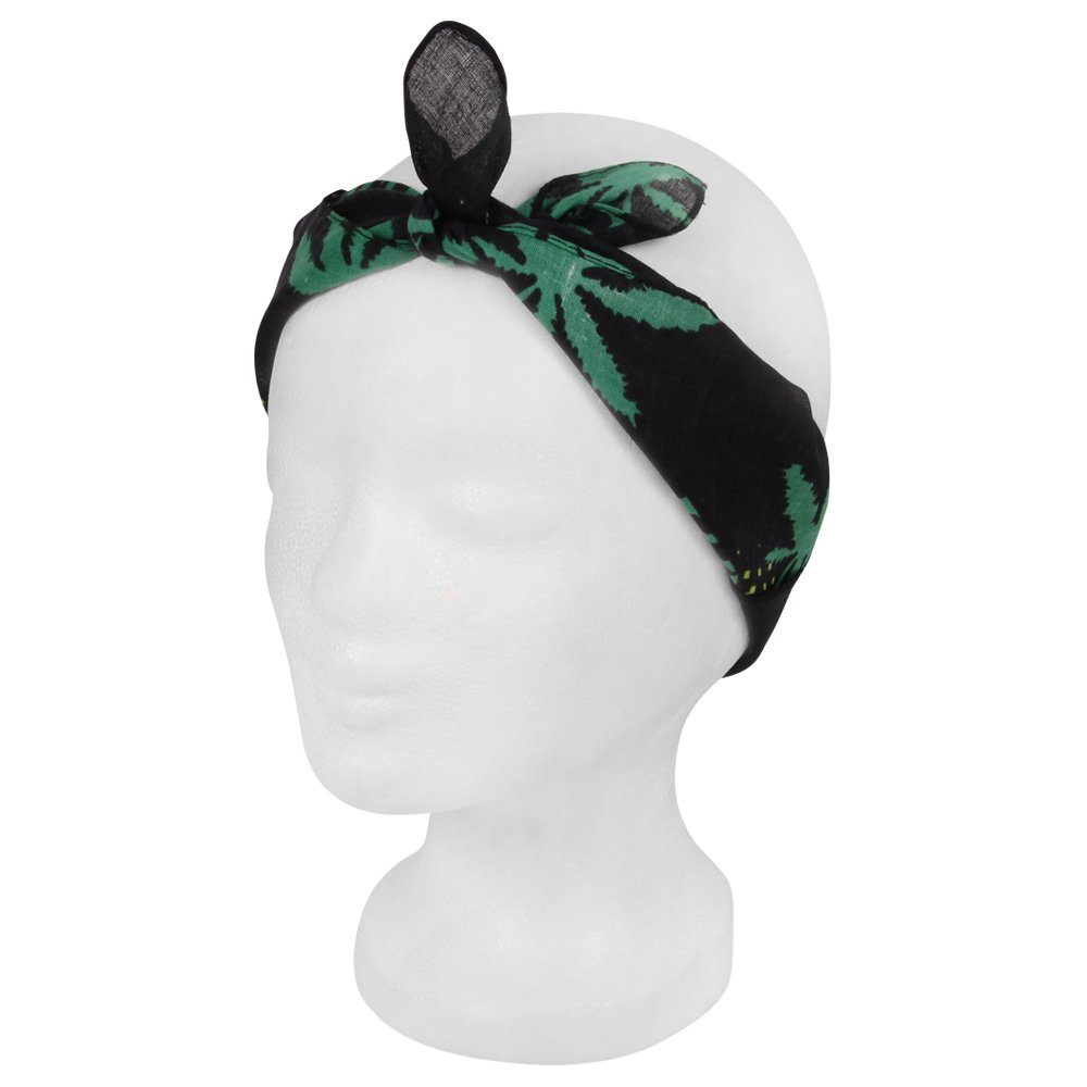 Goodman Design Bandana Multifunktionstuch Halstuch Kopftuch, Hanfblatt 100 % Baumwolle