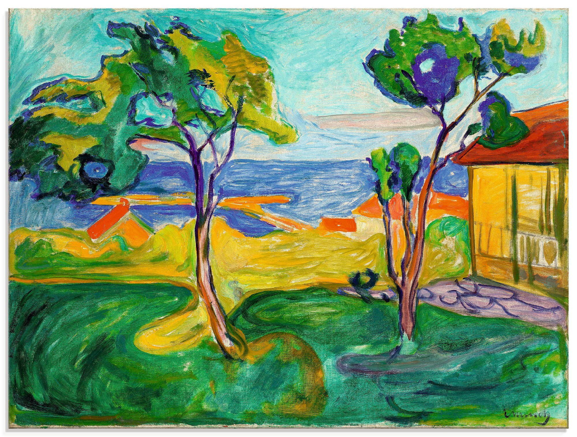 Artland Glasbild Der Garten in Asgardstrand. 1904-05, Wiesen & Bäume (1 St), in verschiedenen Größen