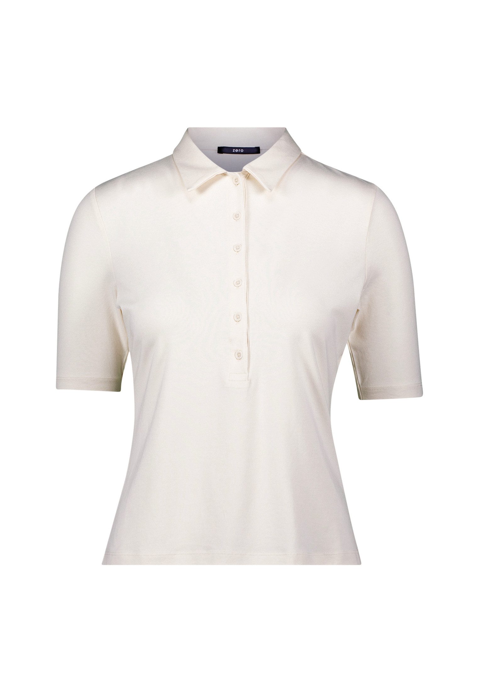 Zero Kurzarmshirt Damen Poloshirt mit Knopfleiste (1-tlg) Knopfleiste günstig online kaufen