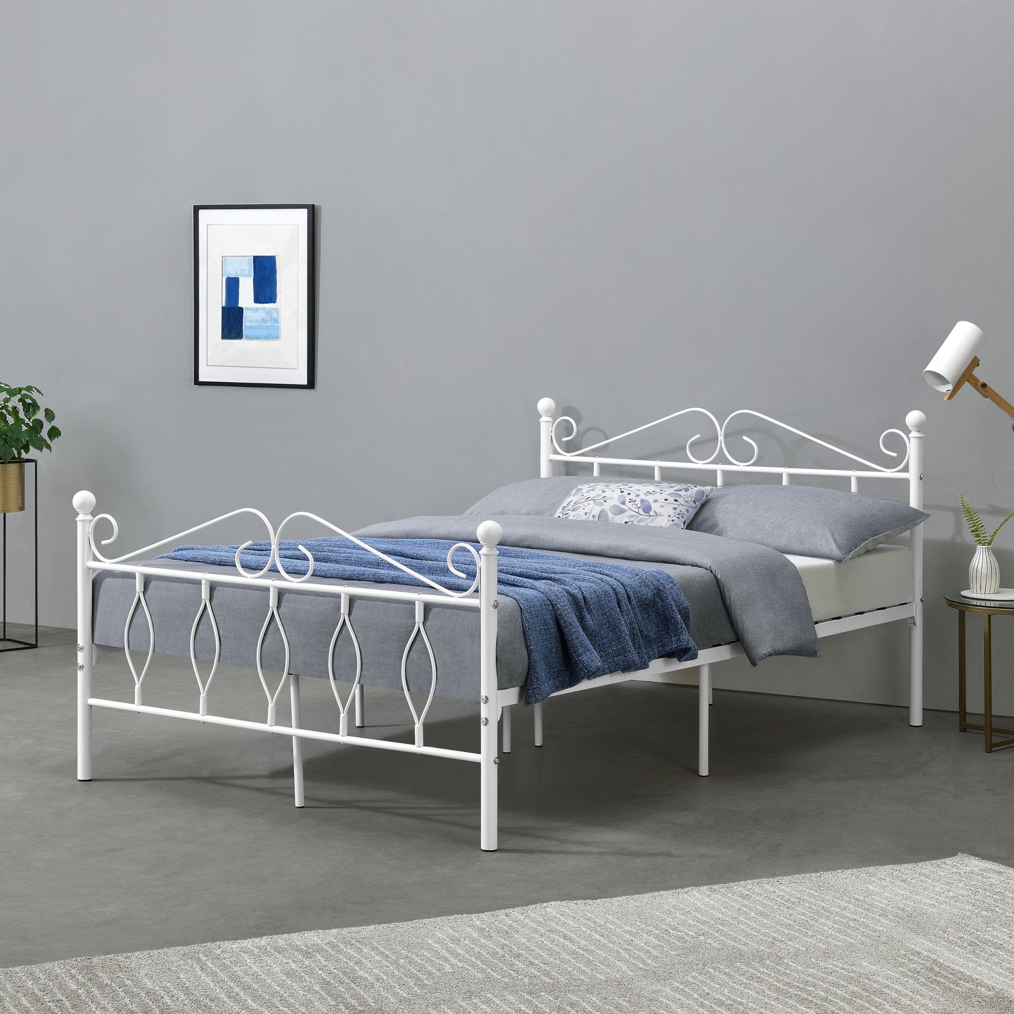 en.casa Metallbett, »Apolda« Gästebett mit Stahlramen günstig online kaufen