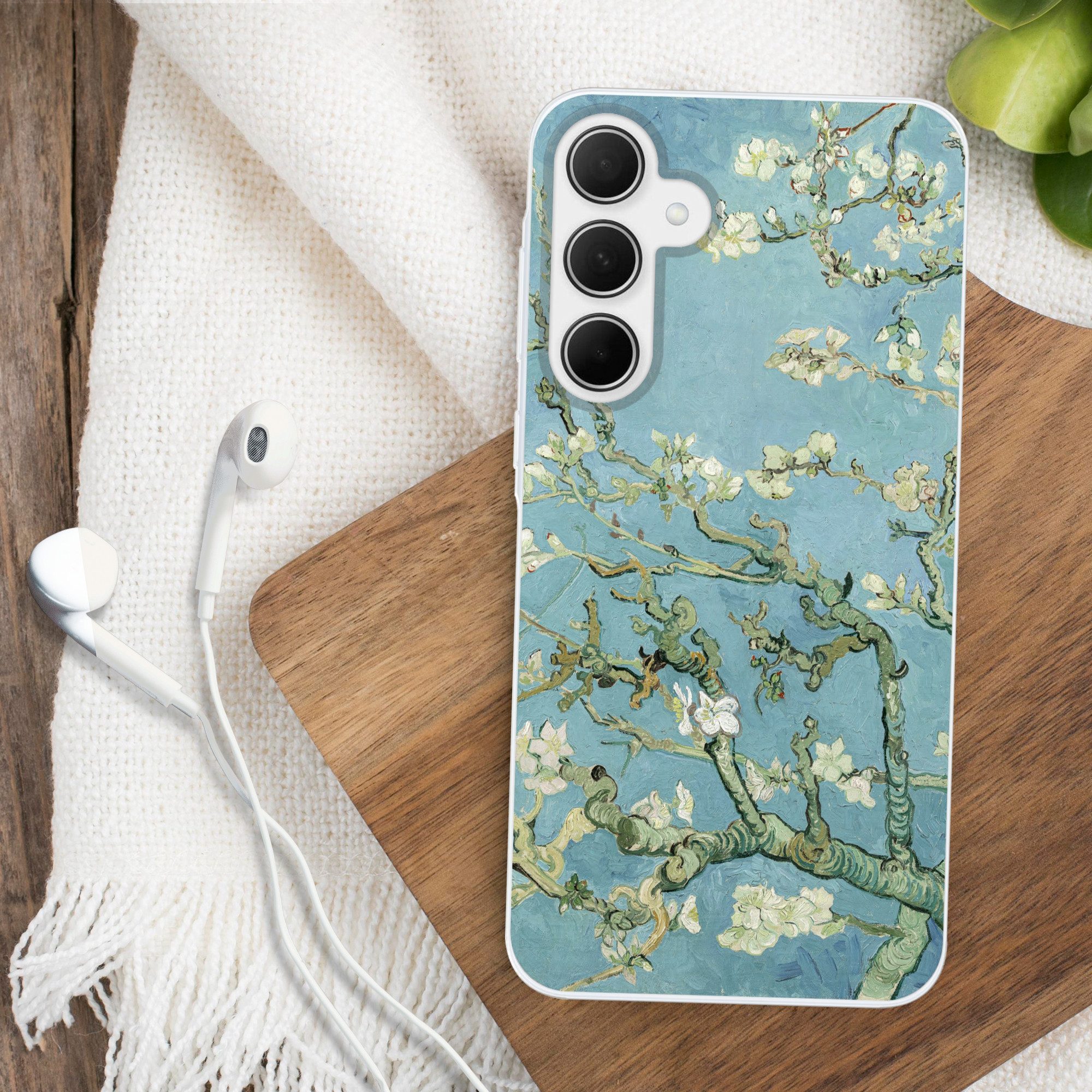 MuchoWow Handyhülle für Samsung Galaxy A35 5G Mandelblüte - Van Gogh - Kunst, Smartphone-Bumper, Print, Handy Schutzhülle Dünn
