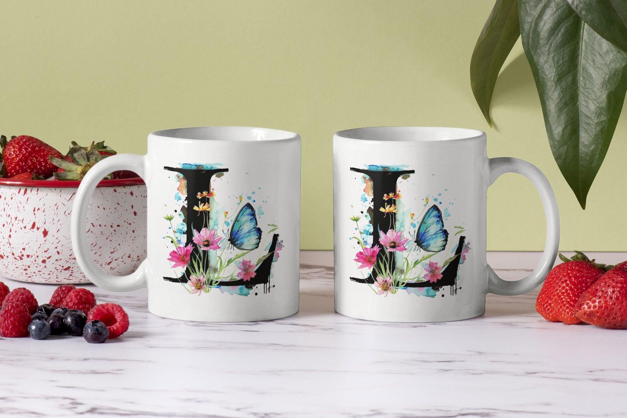 WS-Trend Tasse Name A bis Z Blumen Schmetterlinge Kaffeetasse Teetasse Geschenkidee, Keramik – Bild 2 von 2