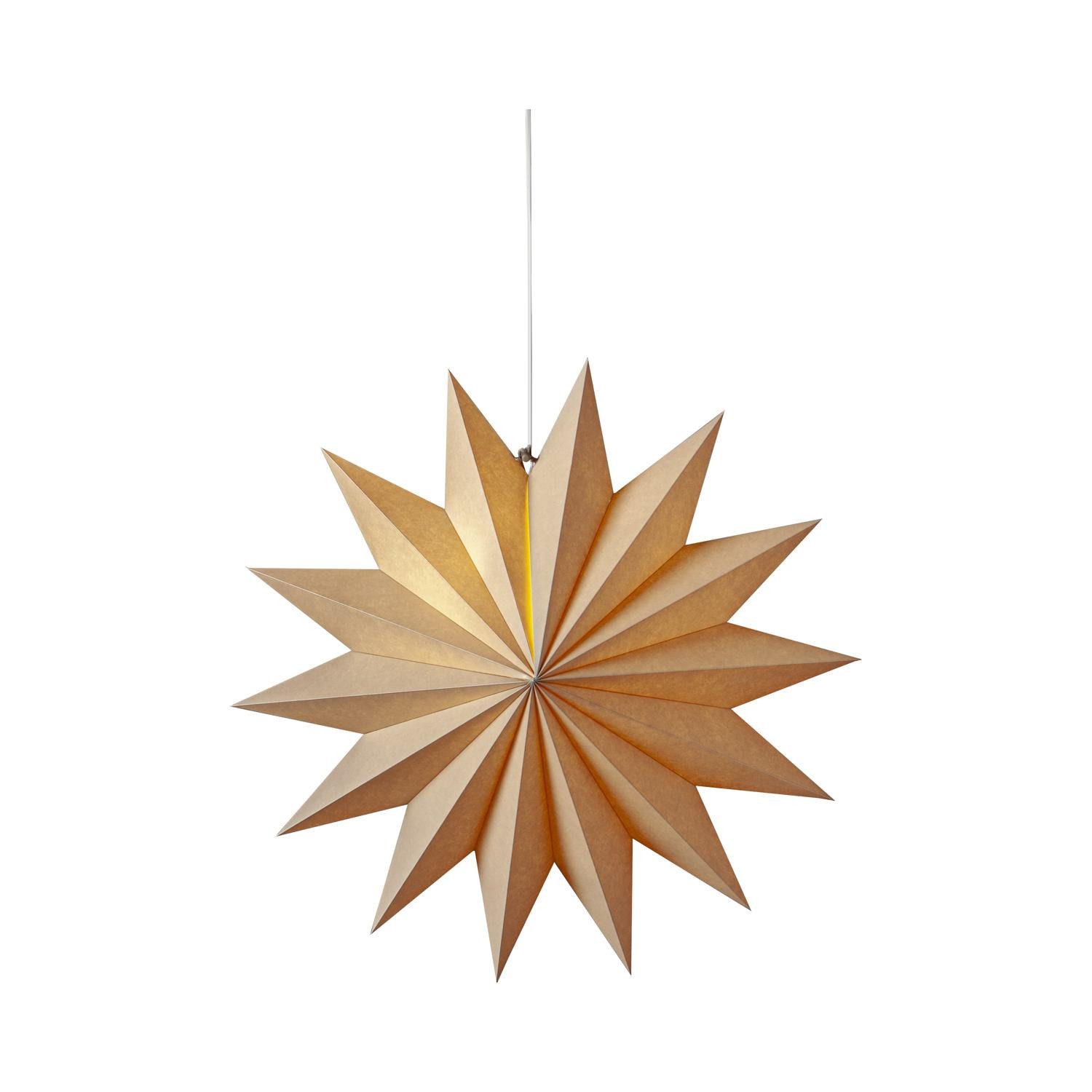 STAR TRADING LED Dekolicht Plain, Großer Papierstern,Plain', 14-zackig, schlicht, natur, Ø 60cm